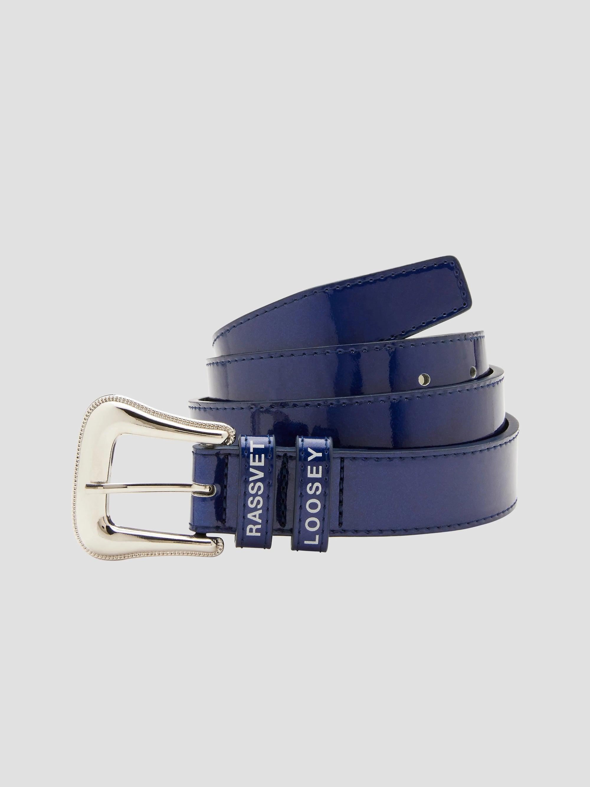 PACC17K201 ~ LETHER BELT - NAVY