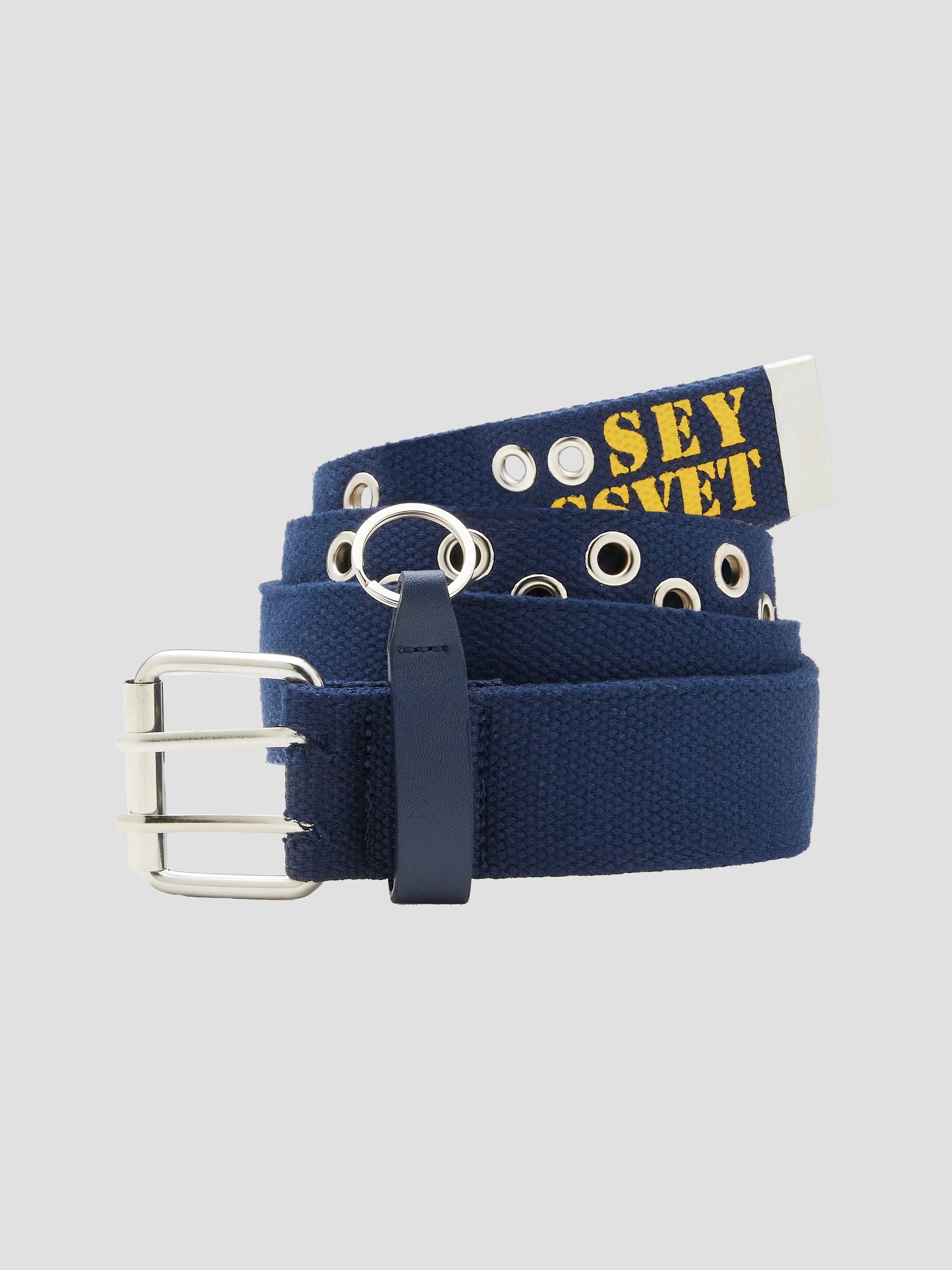 PACC17K202 ~ WOVEN GROMMET KEYCHAIN BELT - NAVY