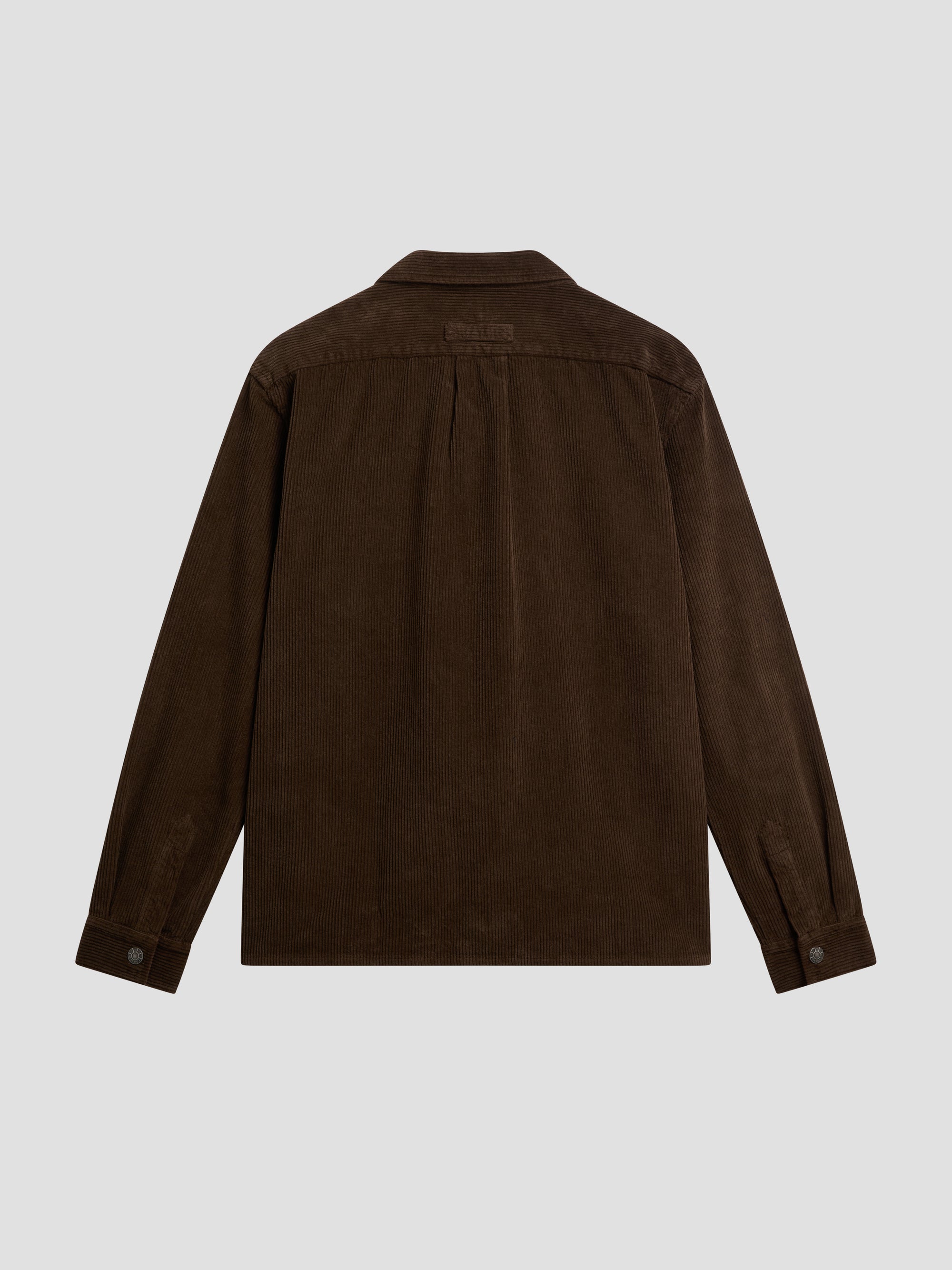 PACC17B003 ~ CORDUROY LS ZIP SHIRT - BROWN