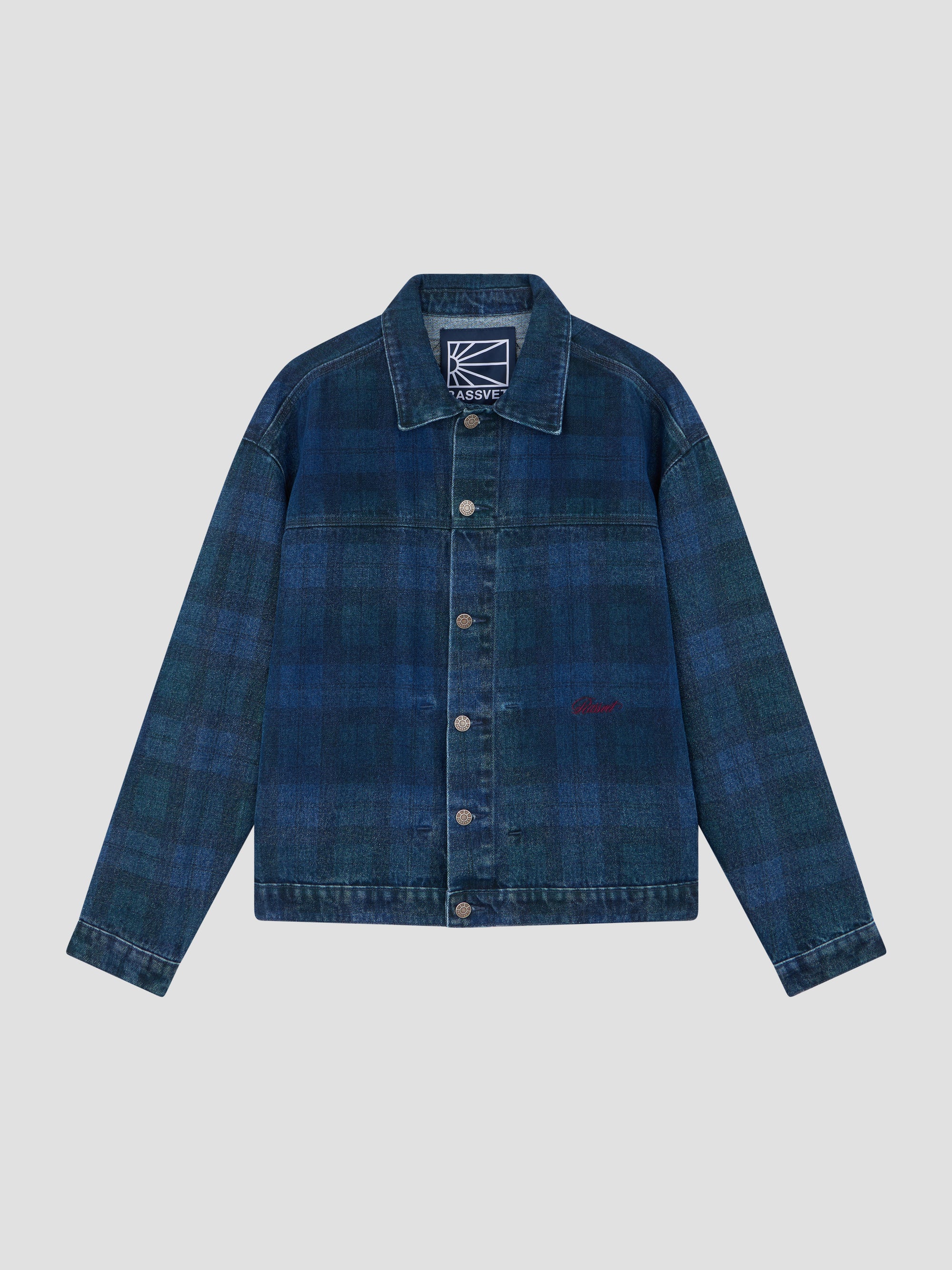PACC17J001 ~ TARTAN DENIM JACKET - BLUE PLAID