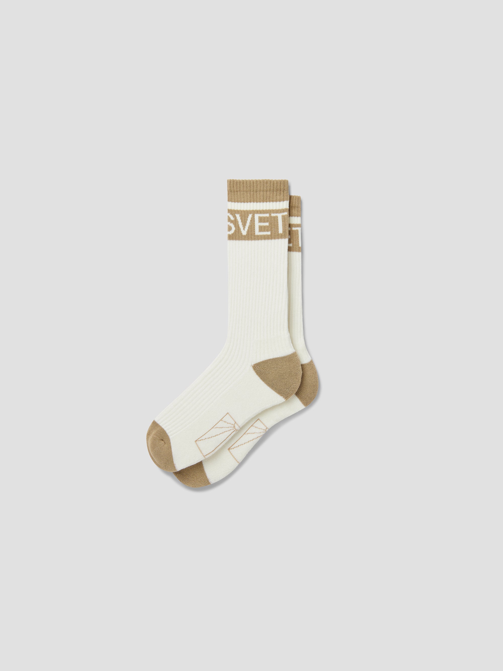 PACC17K007 ~ STRIPED LOGO CREW SOCK - WHITE