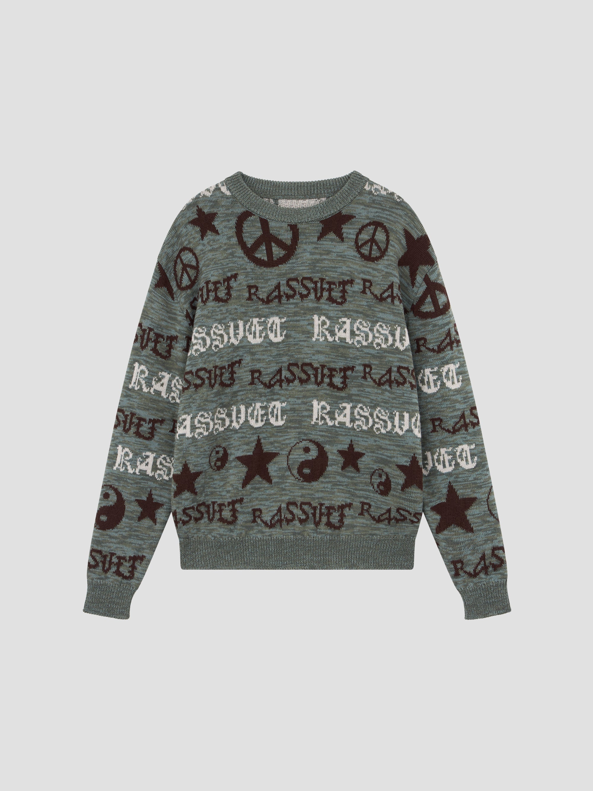 PACC17N002 ~ FAIRISLE KNIT SWEATER - GREY / MULTI