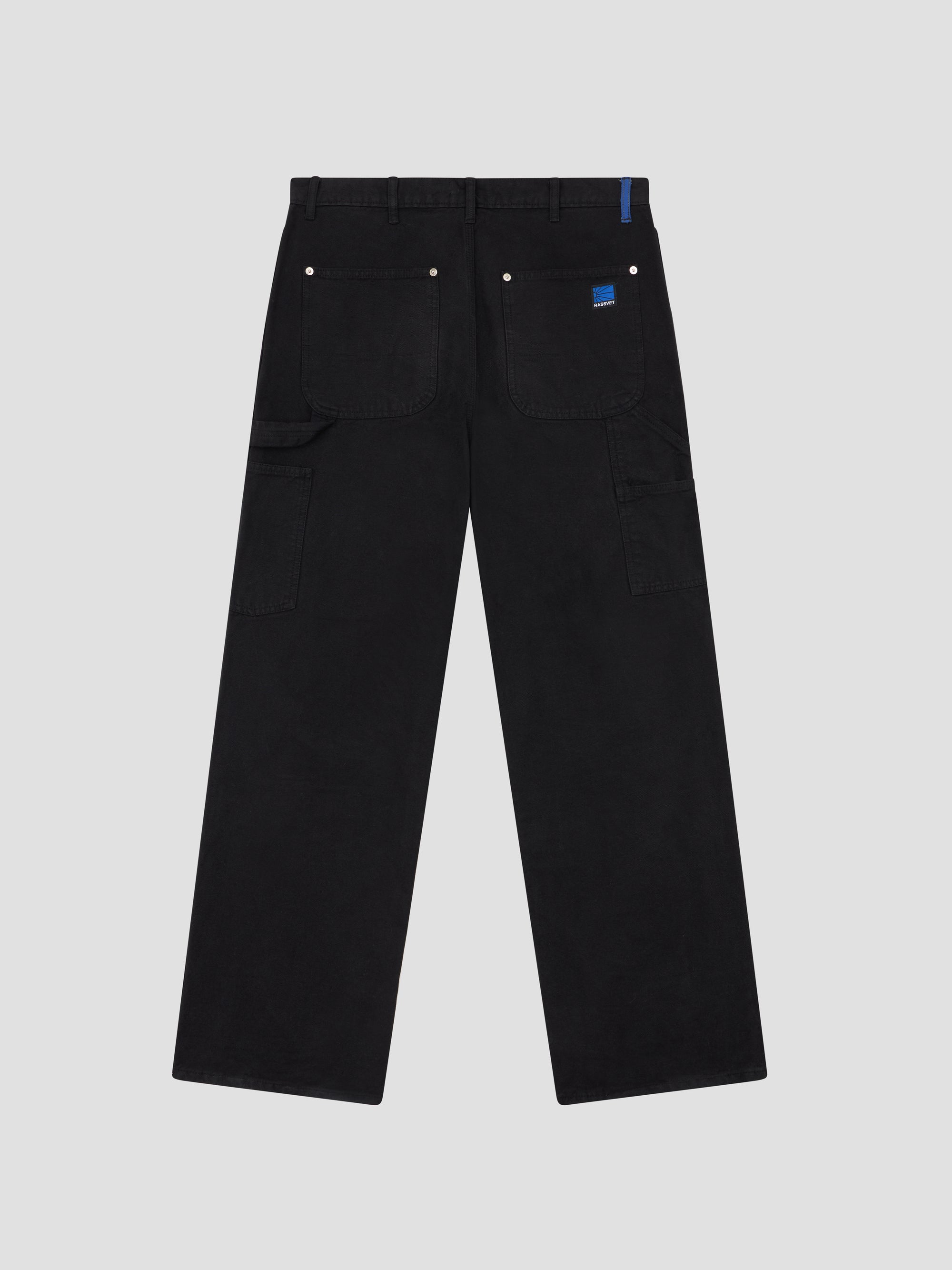 PACC17P004 ~ DISTRESSED DOUBLE KNEE WORK PANT - BLACK