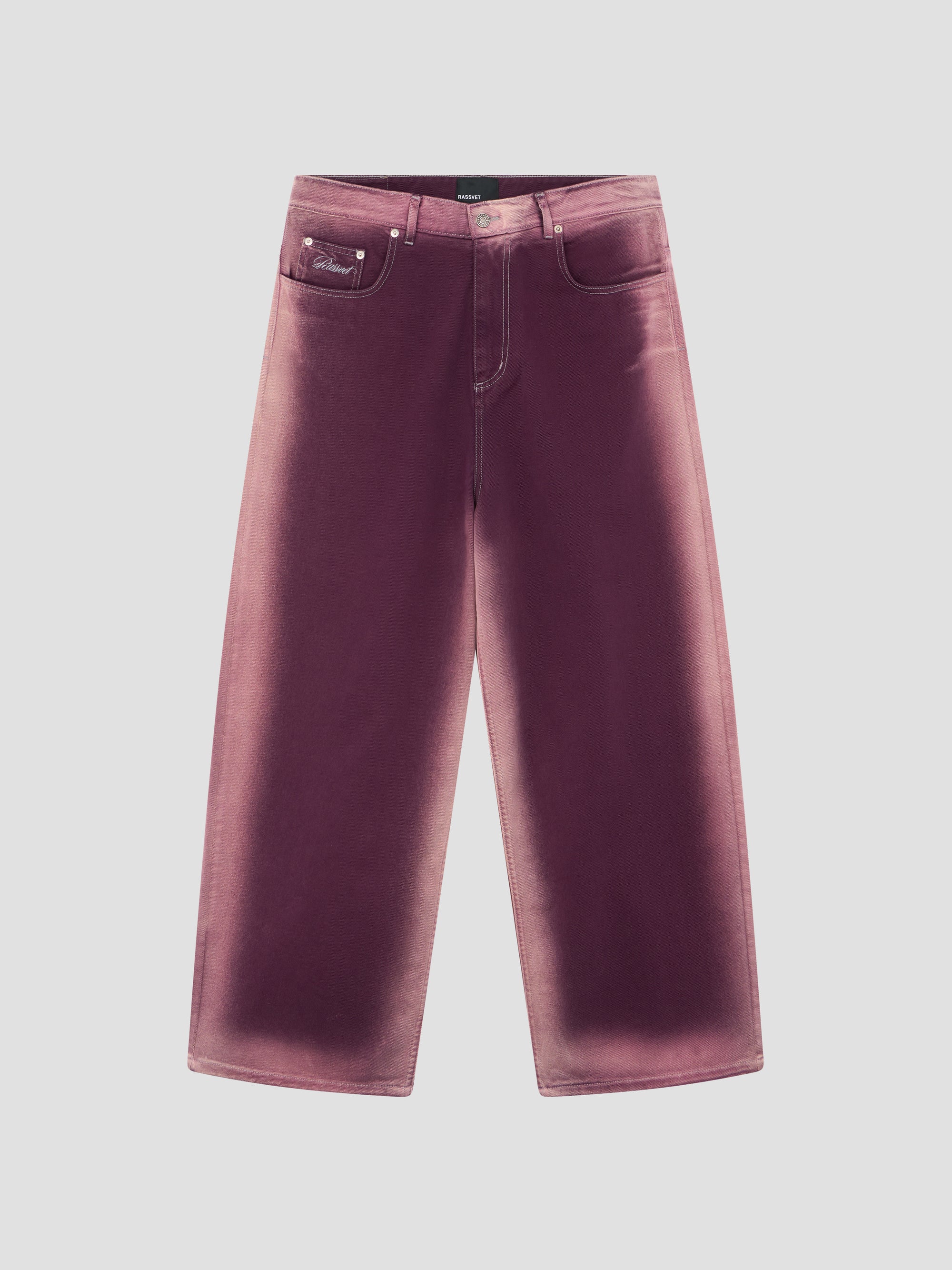 PACC17P013 ~ WASHED EXTRA BAGGY DENIM PANT - PURPLE