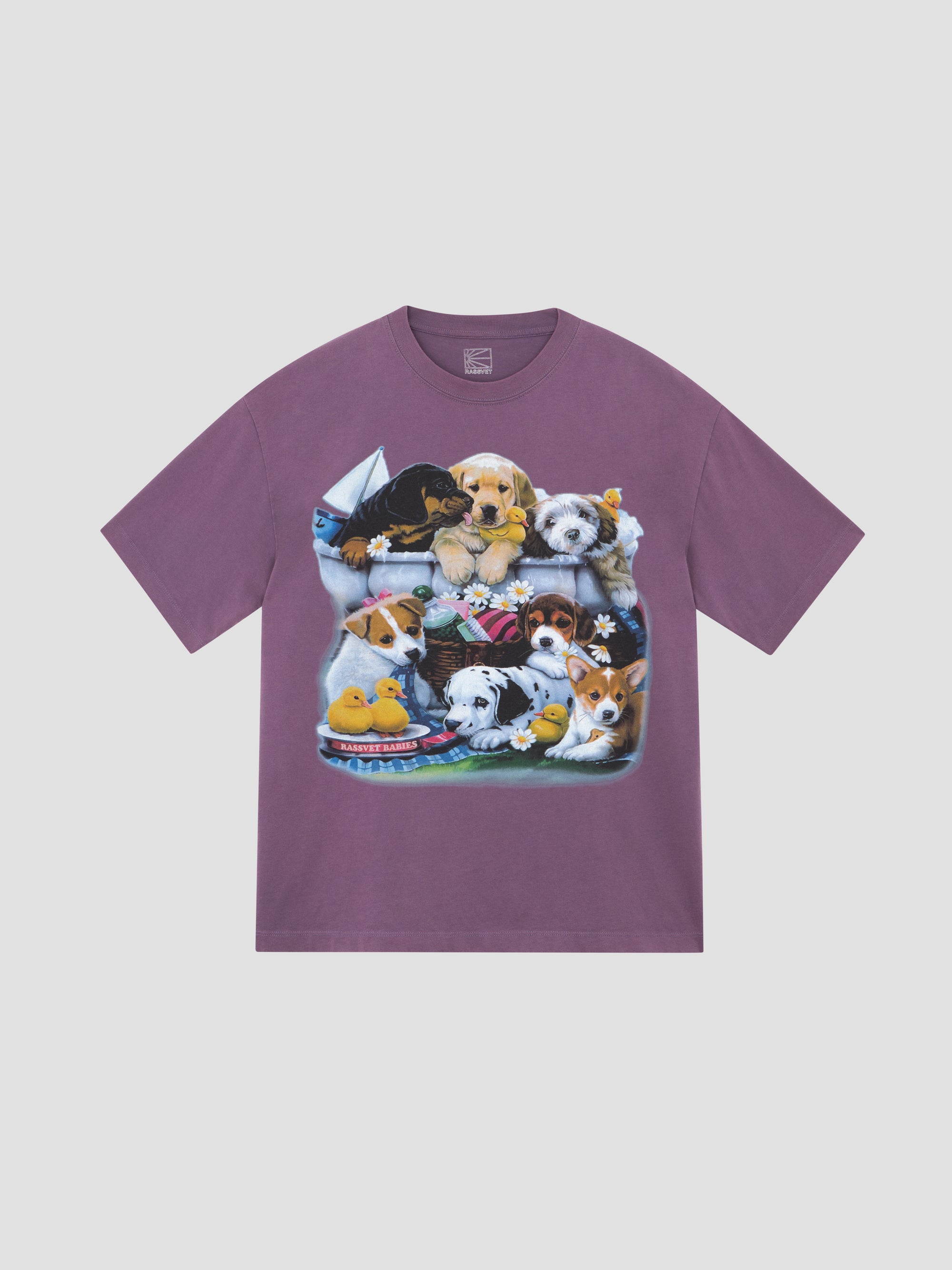 PACC17T003 ~ PUPPIES TEE - PURPLE