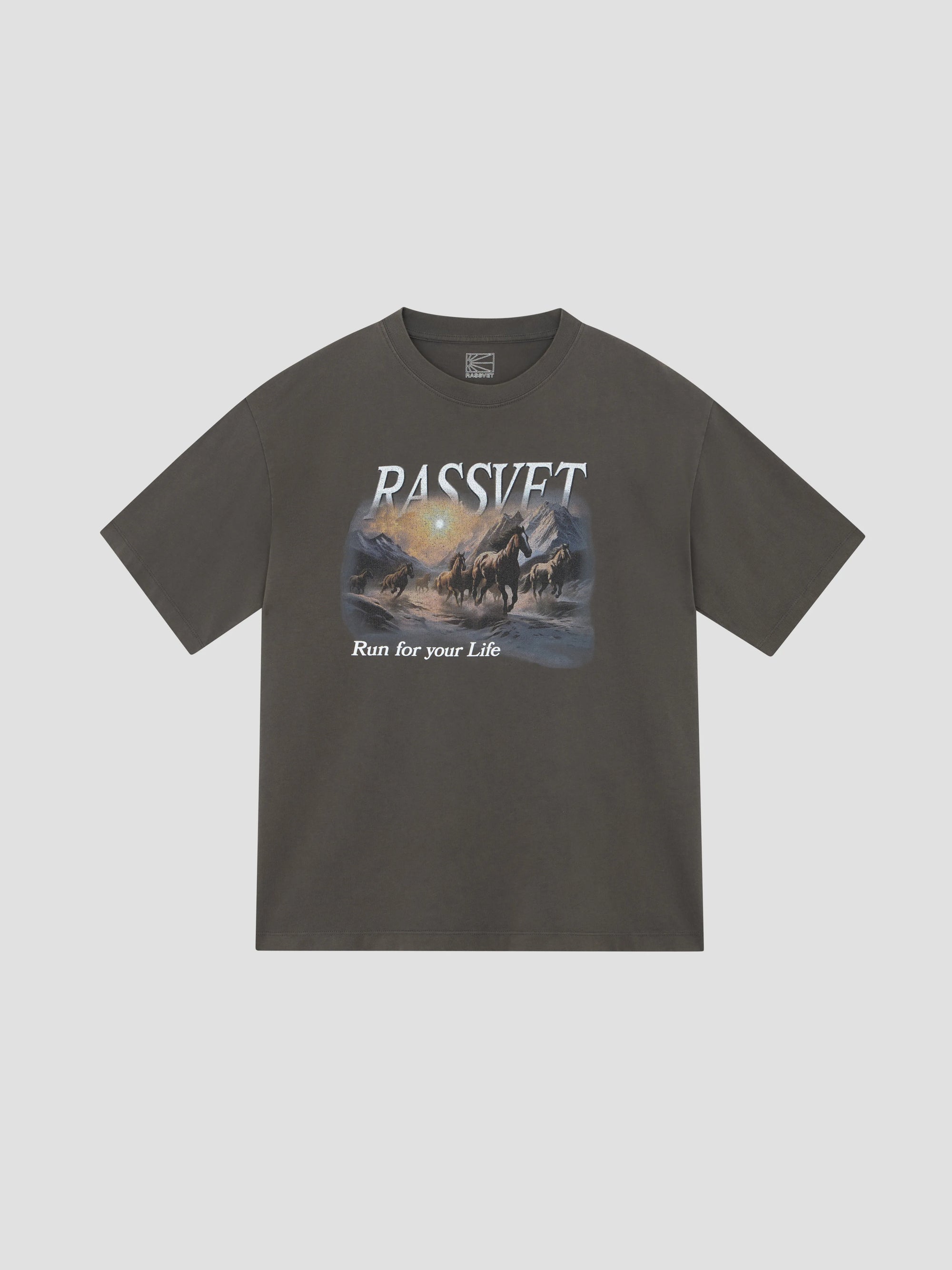 PACC17T006 ~ HORSES TEE - BLACK