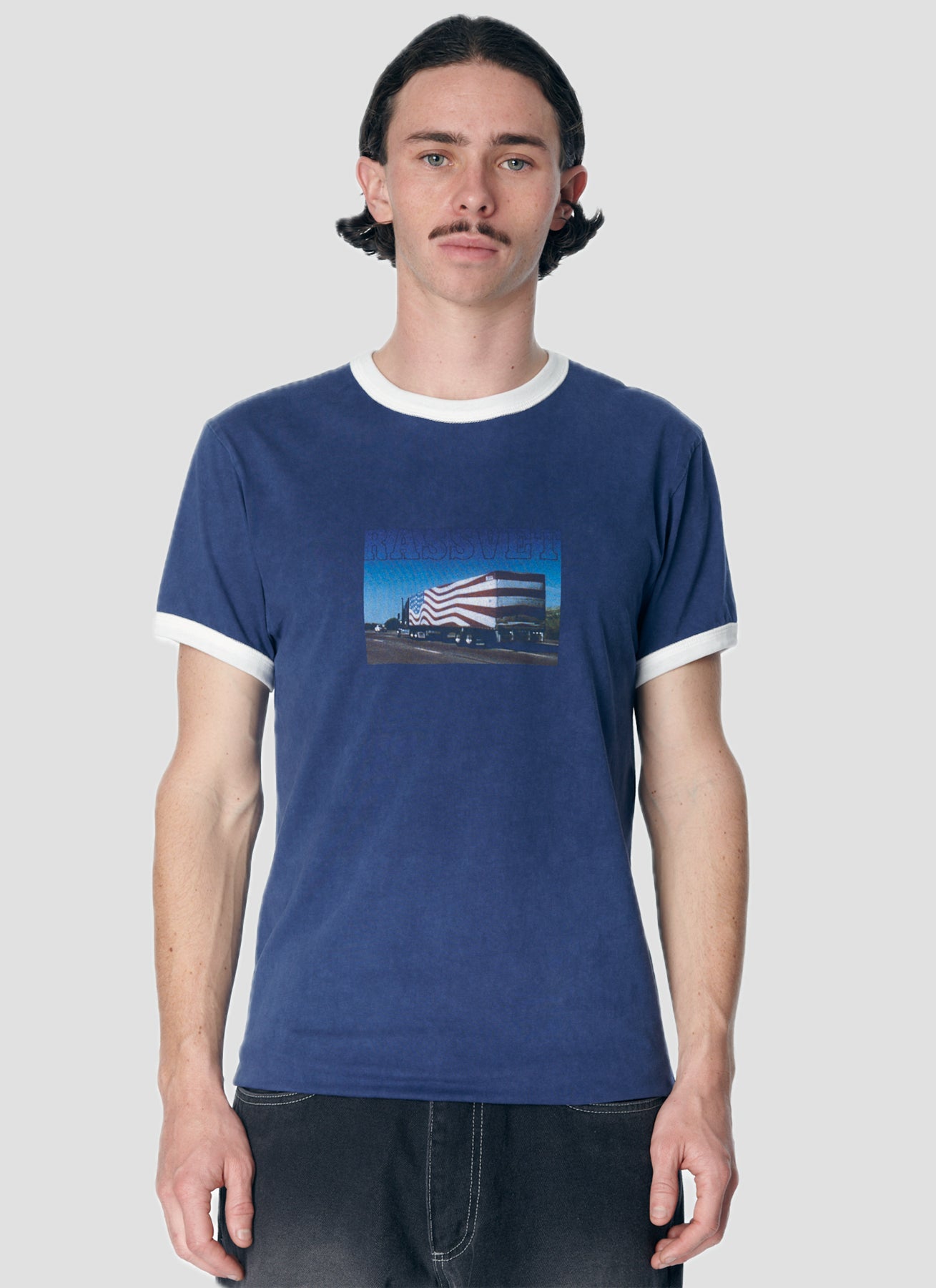 PACC17T007 ~ JULIAN SEMI RINGER TEE - NAVY