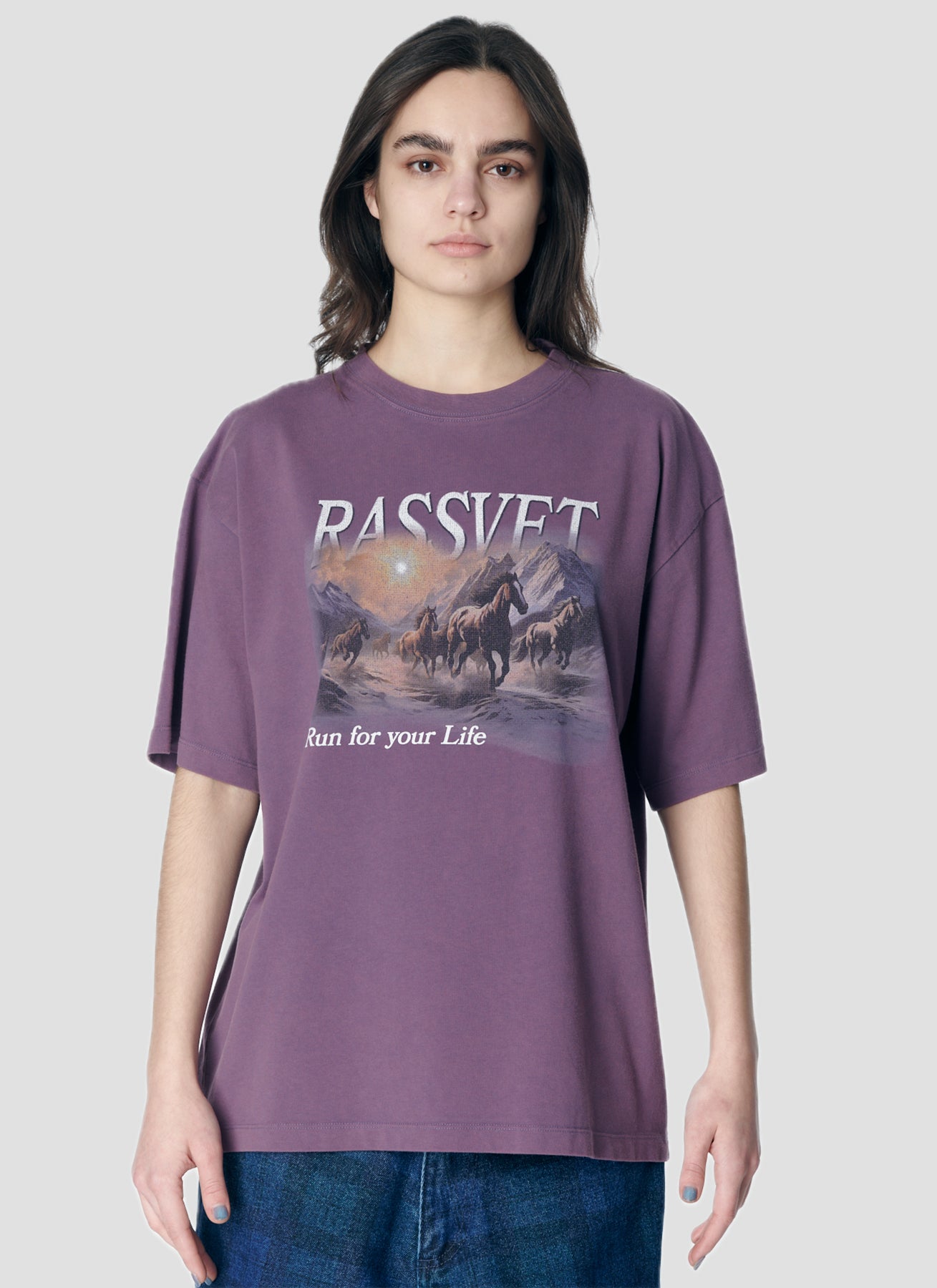 PACC17T006 ~ HORSES TEE - PURPLE