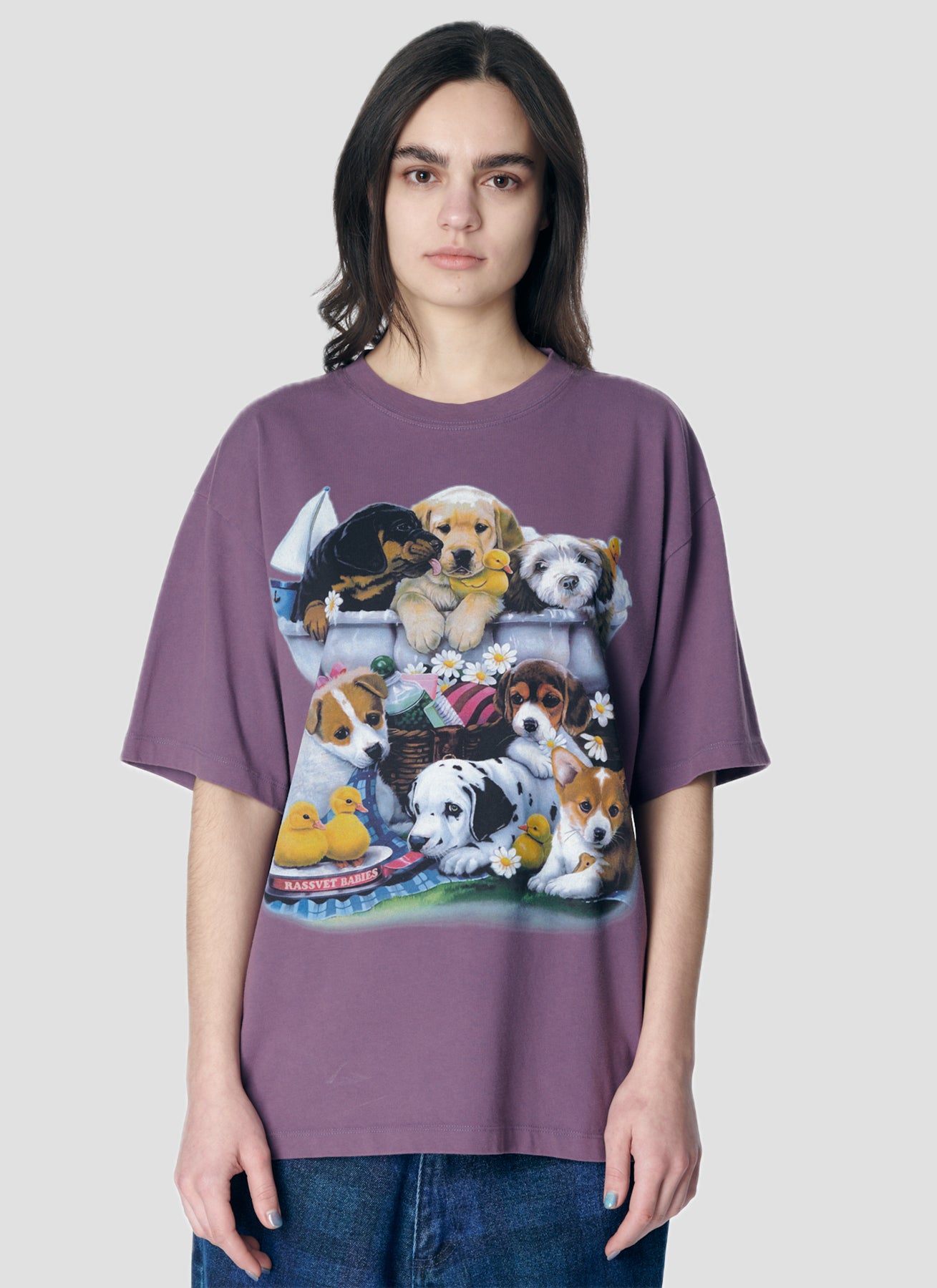PACC17T003 ~ PUPPIES TEE - PURPLE
