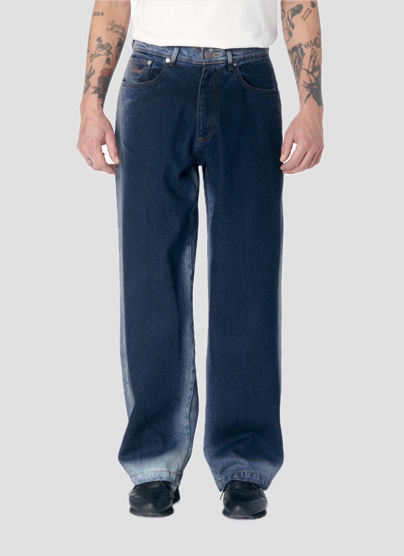 PACC17P012 ~ WASHED BAGGY JEAN DENIM PANT - BLUE