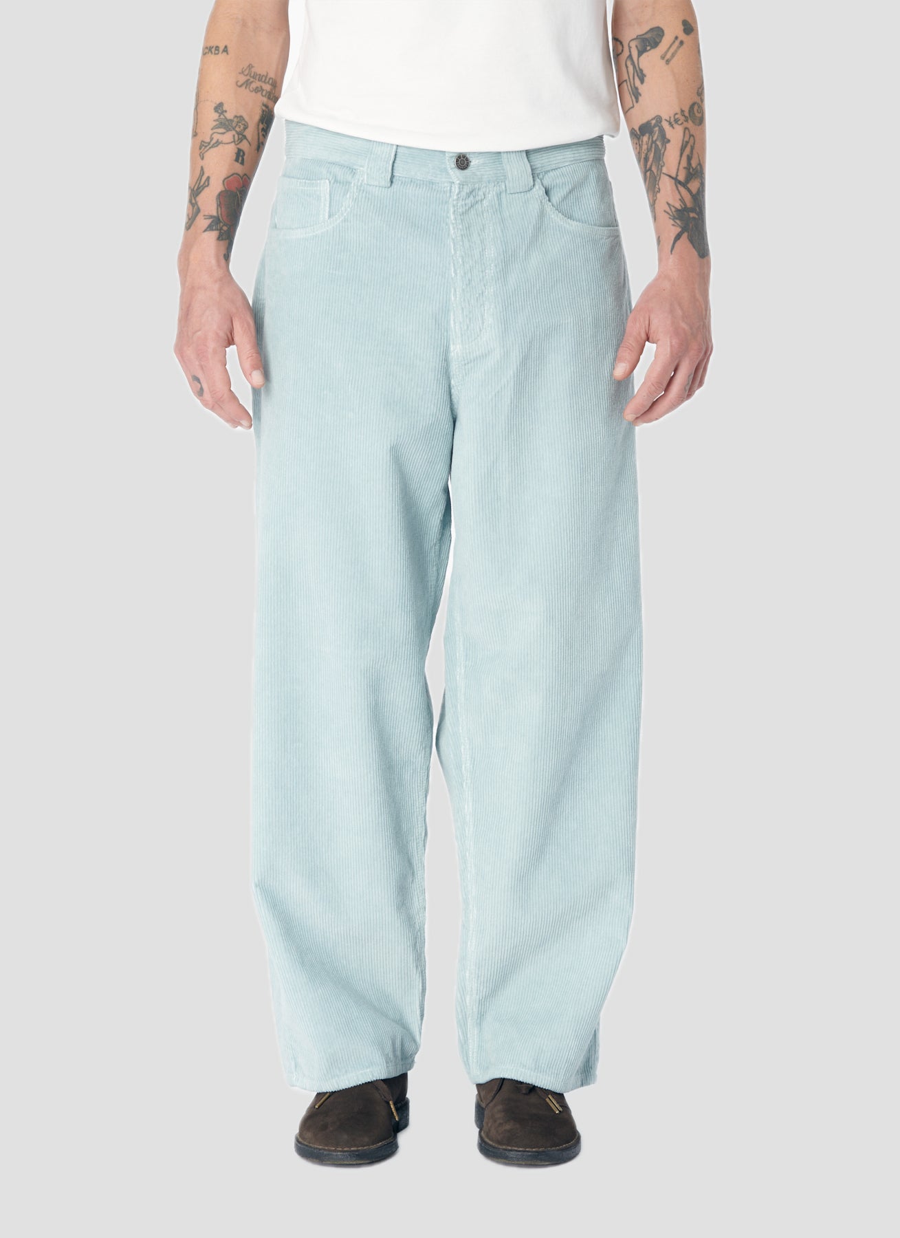 PACC17P006 ~ RELAXED CORDUROY PANTS - LIGHT BLUE
