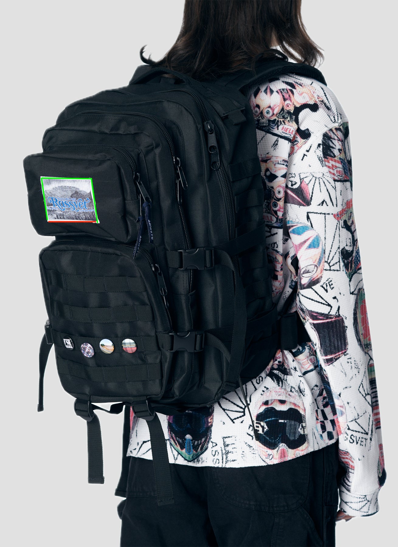 PACC17K031 ~ MILITARY BACKPACK - BLACK