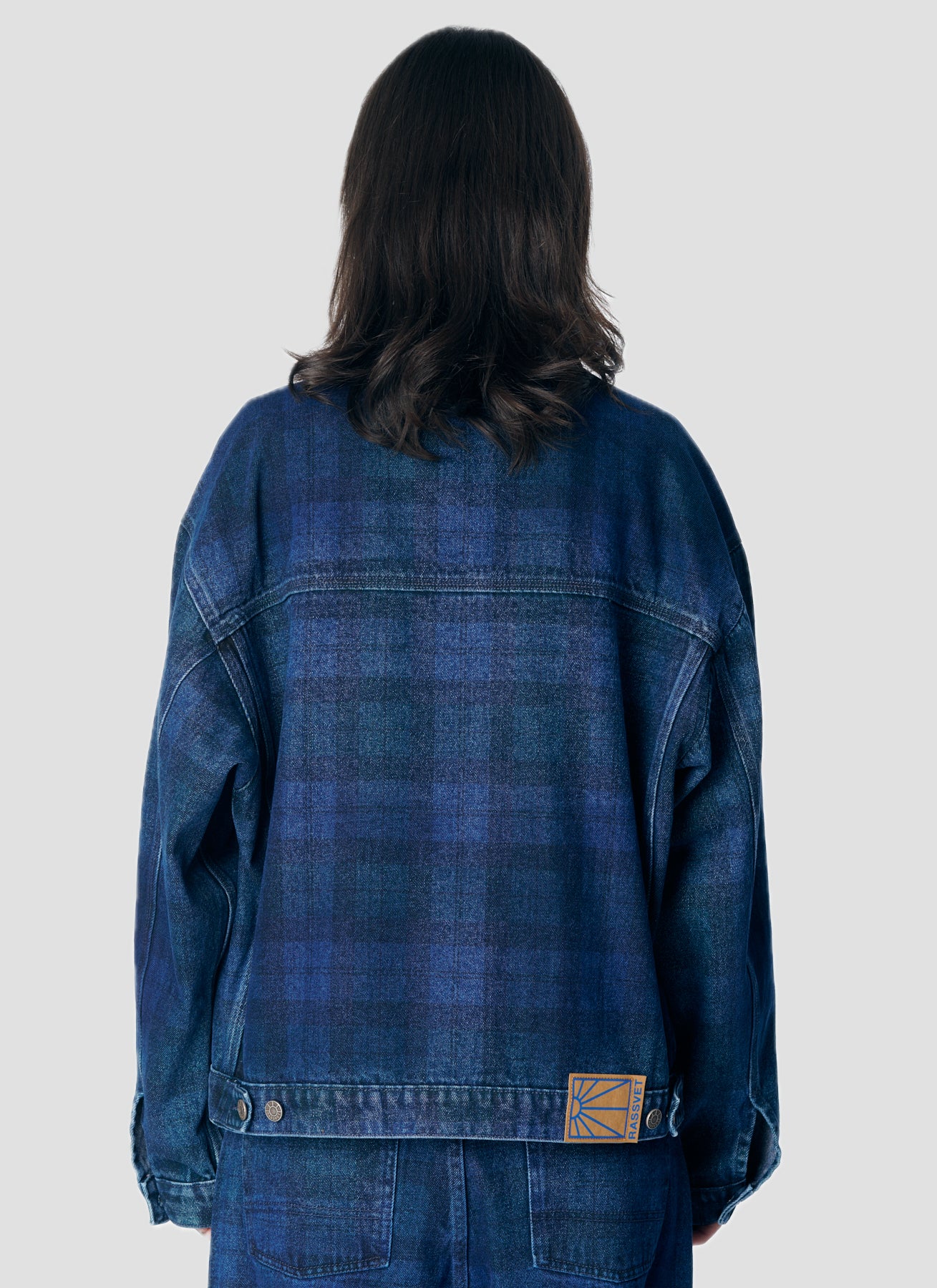 PACC17J001 ~ TARTAN DENIM JACKET - BLUE PLAID