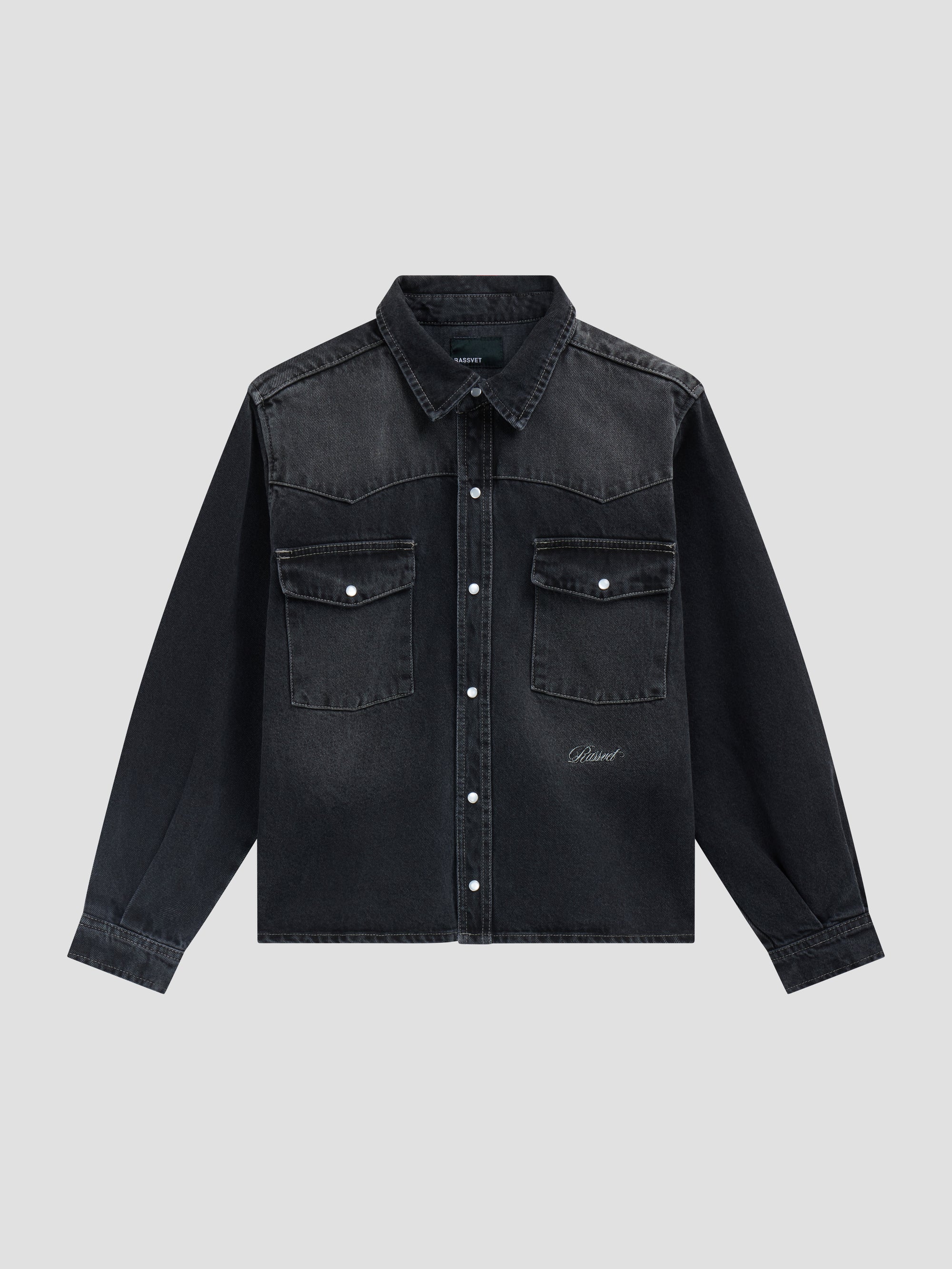 PACC17B001 ~ WASHED LS DENIM SHIRT - BLACK