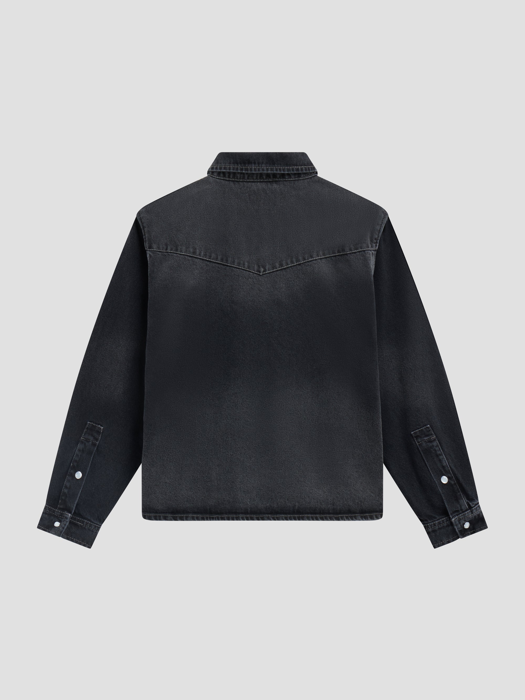 PACC17B001 ~ WASHED LS DENIM SHIRT - BLACK