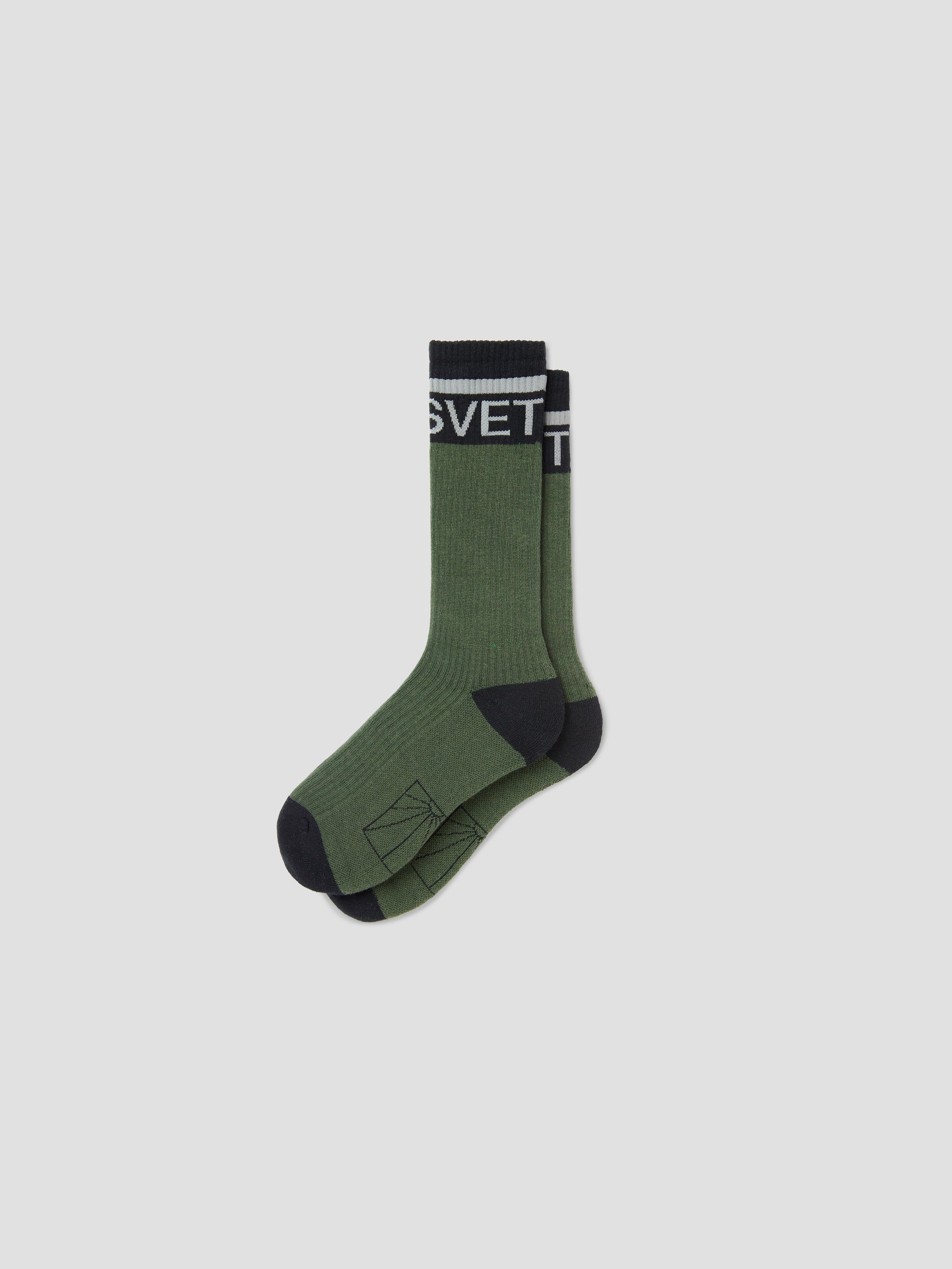 PACC17K007 ~ STRIPED LOGO CREW SOCK - GREY