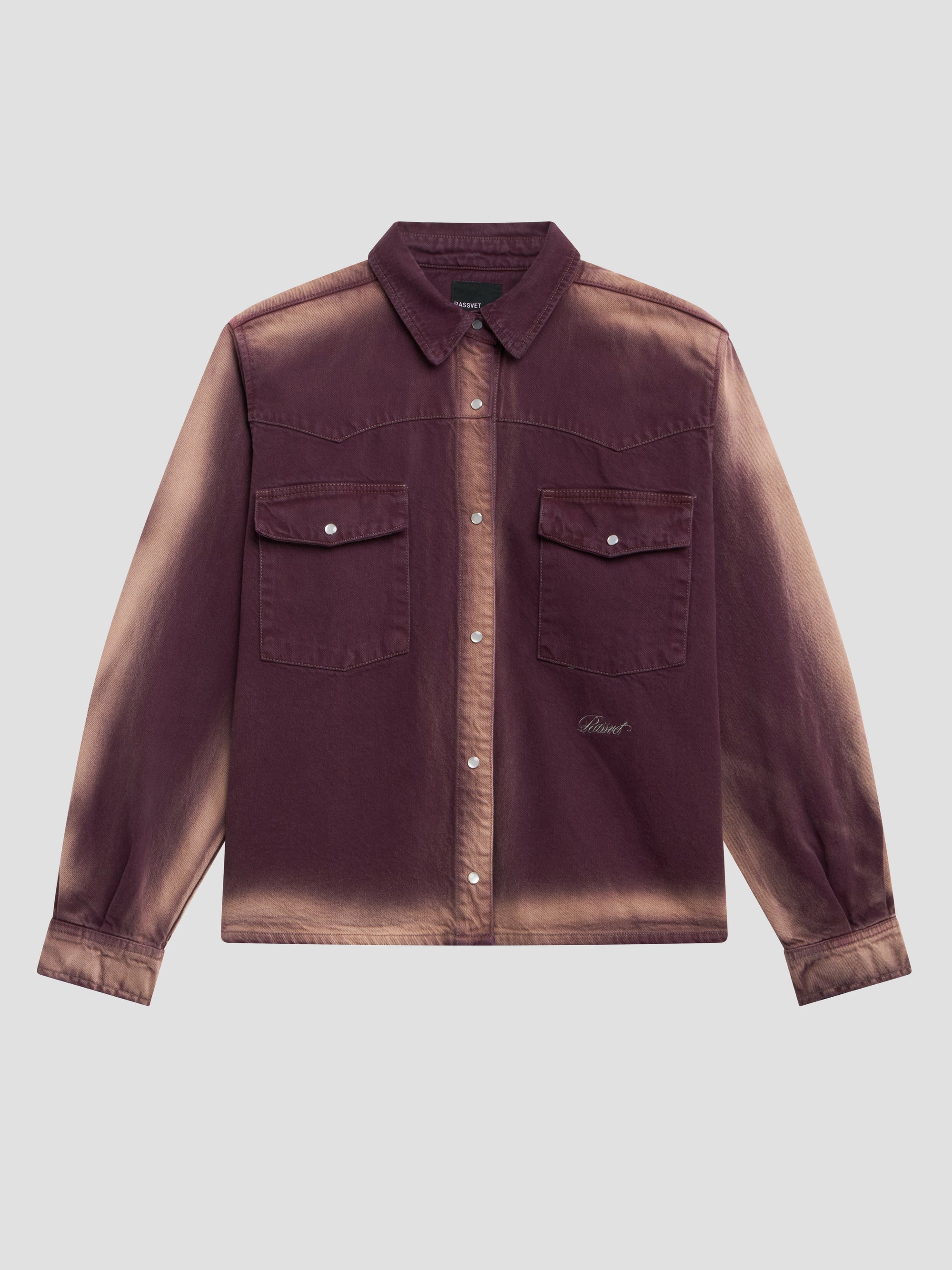 PACC17B011 ~ WASHED LS DENIM SHIRT - PURPLE
