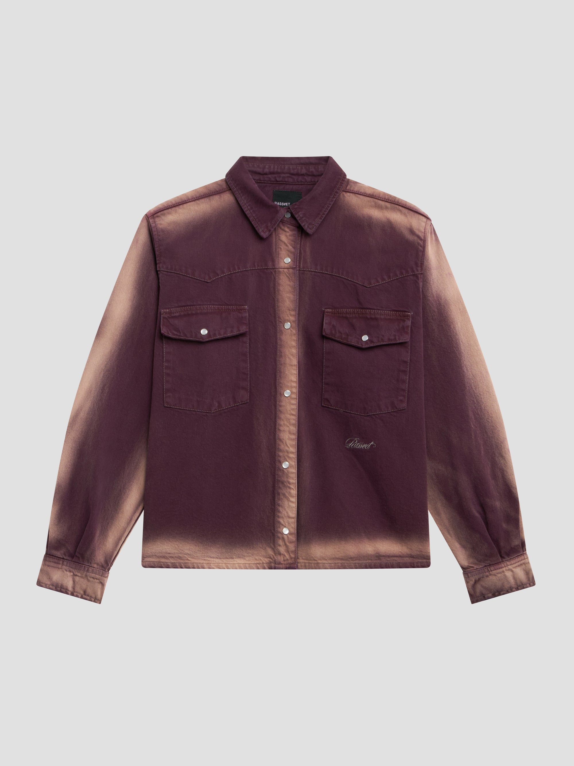 PACC17B011 ~ WASHED LS DENIM SHIRT - PURPLE