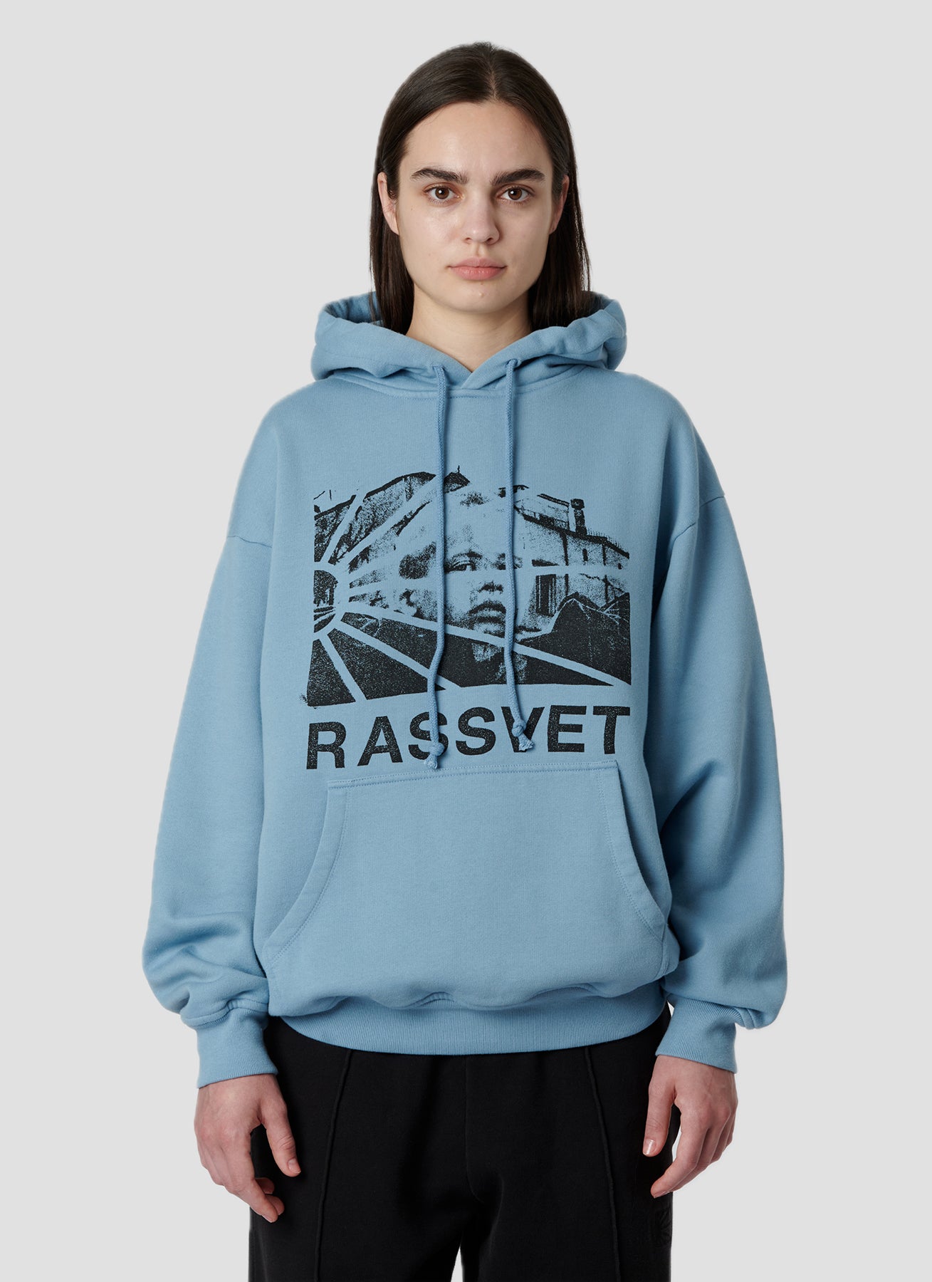 PACC18T021 ~ HERITAGE LOGO HOODIE -  LIGHT BLUE