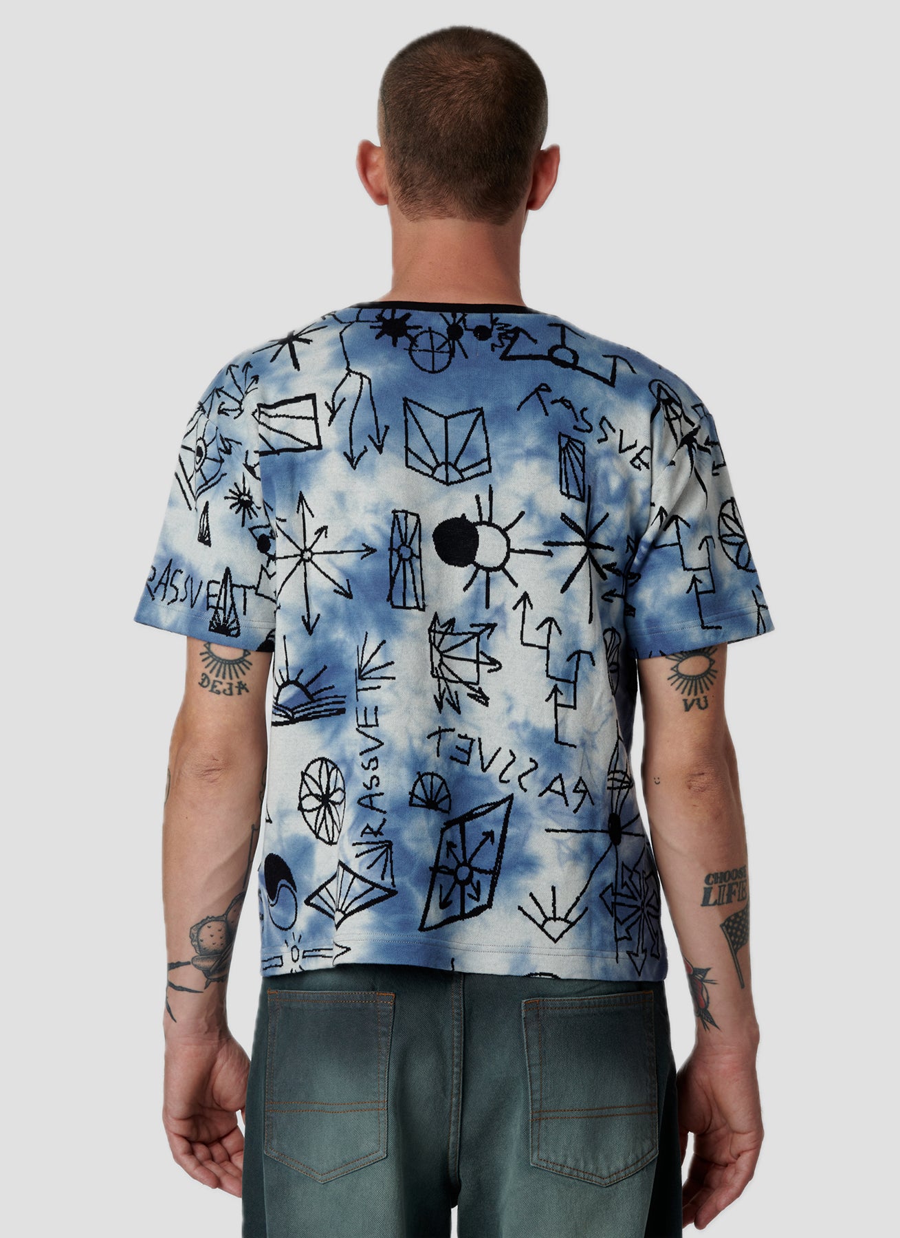 PACC18T014 ~ JACQUARD SCRIBBLE TEE - TIE DYE