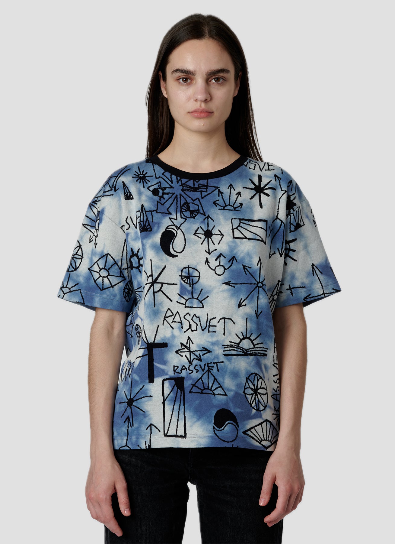 PACC18T014 ~ JACQUARD SCRIBBLE TEE - TIE DYE