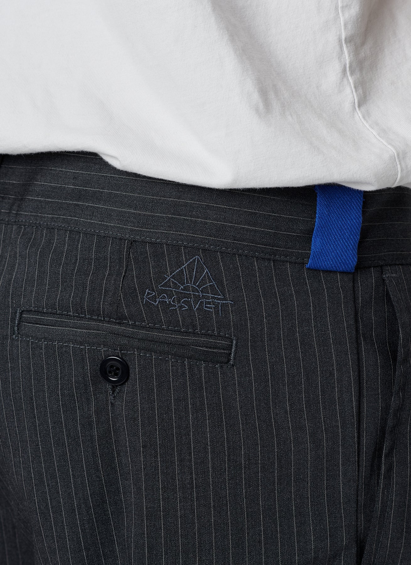 PACC18P006 ~ PLEATED LOOSE SLACKER PANTS - PINSTRIPE