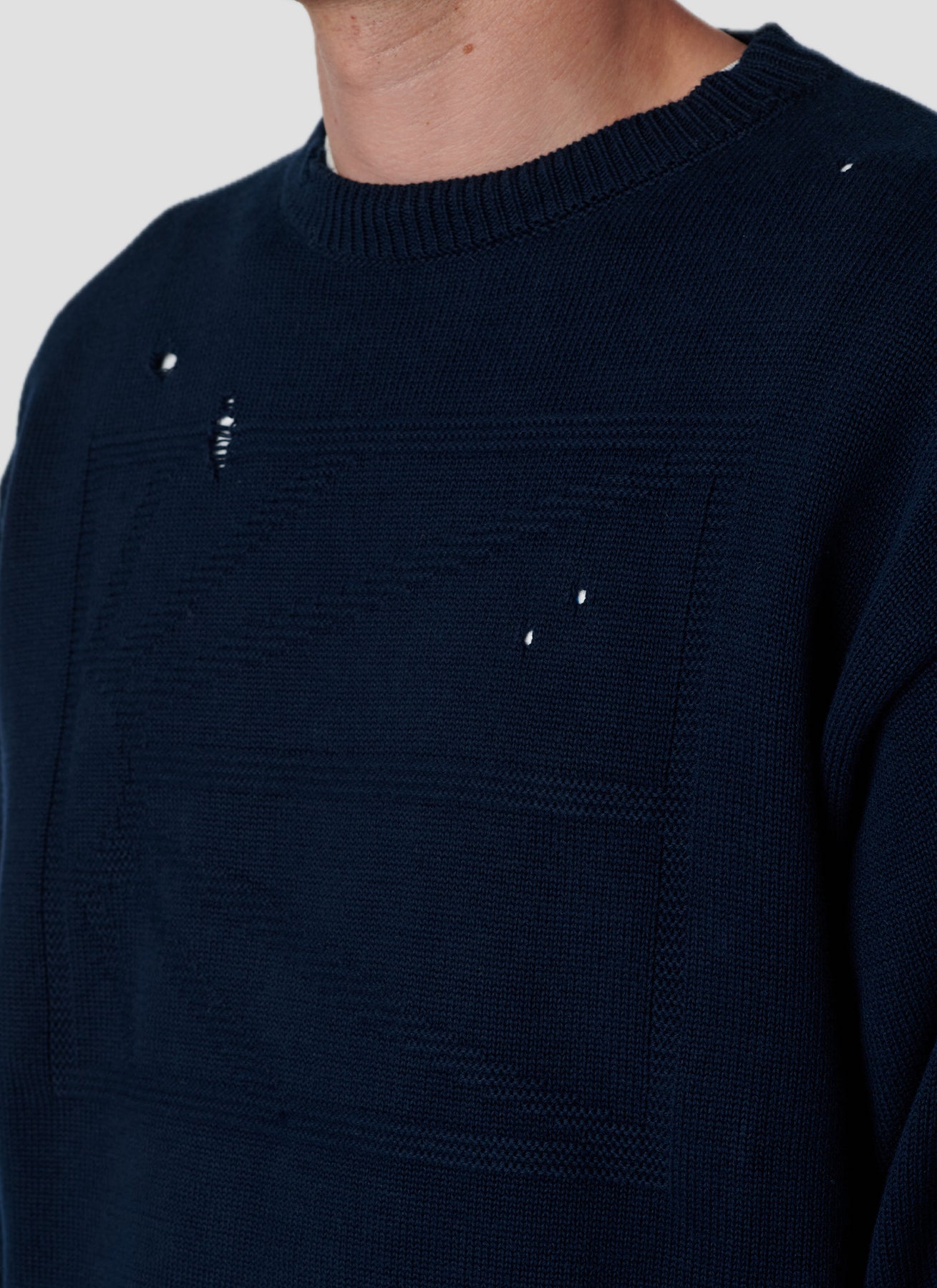 PACC18N001 ~ STATEMENT KNIT SWEATER - DARK NAVY