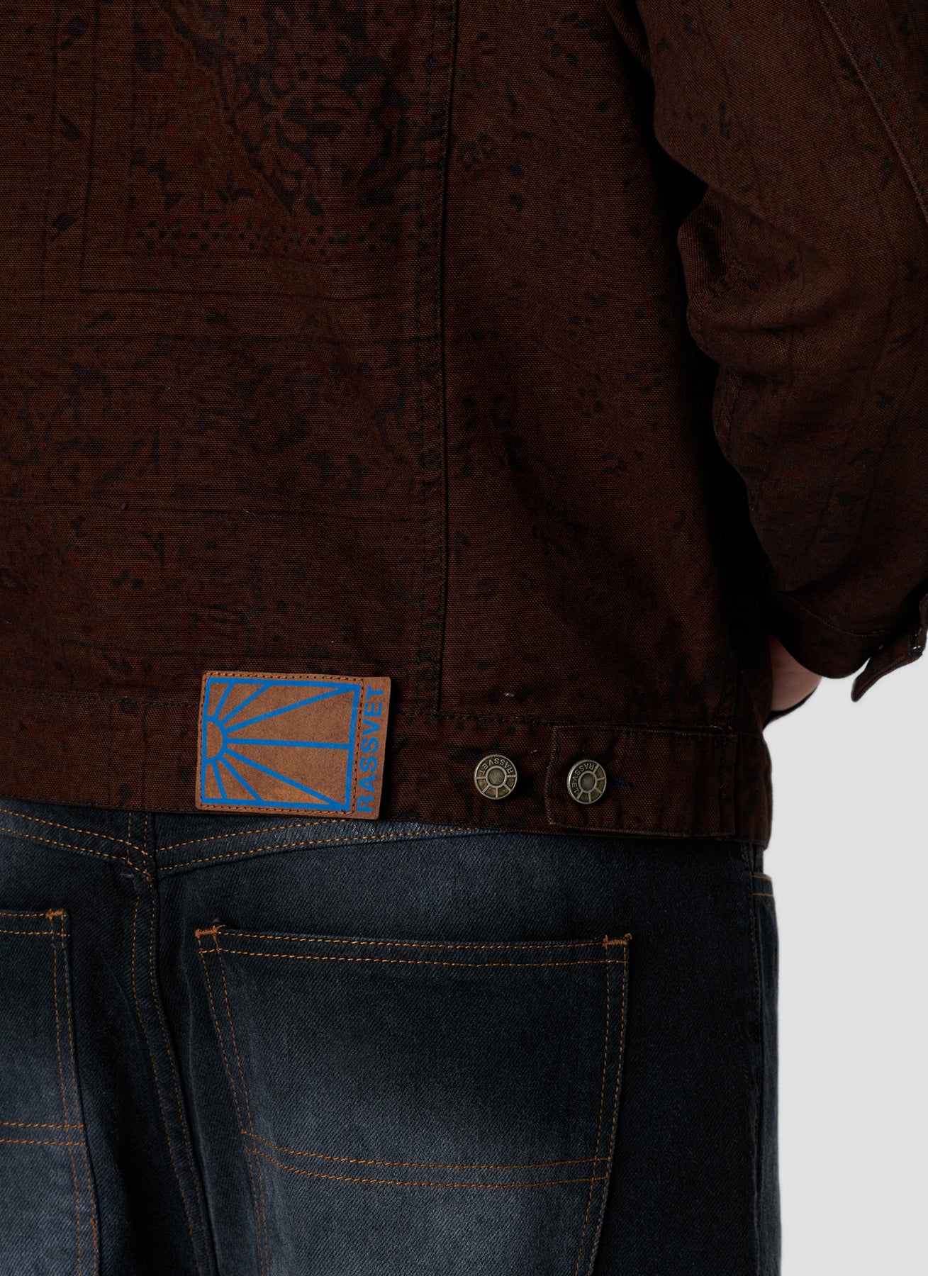 PACC18J002 ~ PIGMENT DYED CARPET DENIM JACKET - BROWN GRENIT