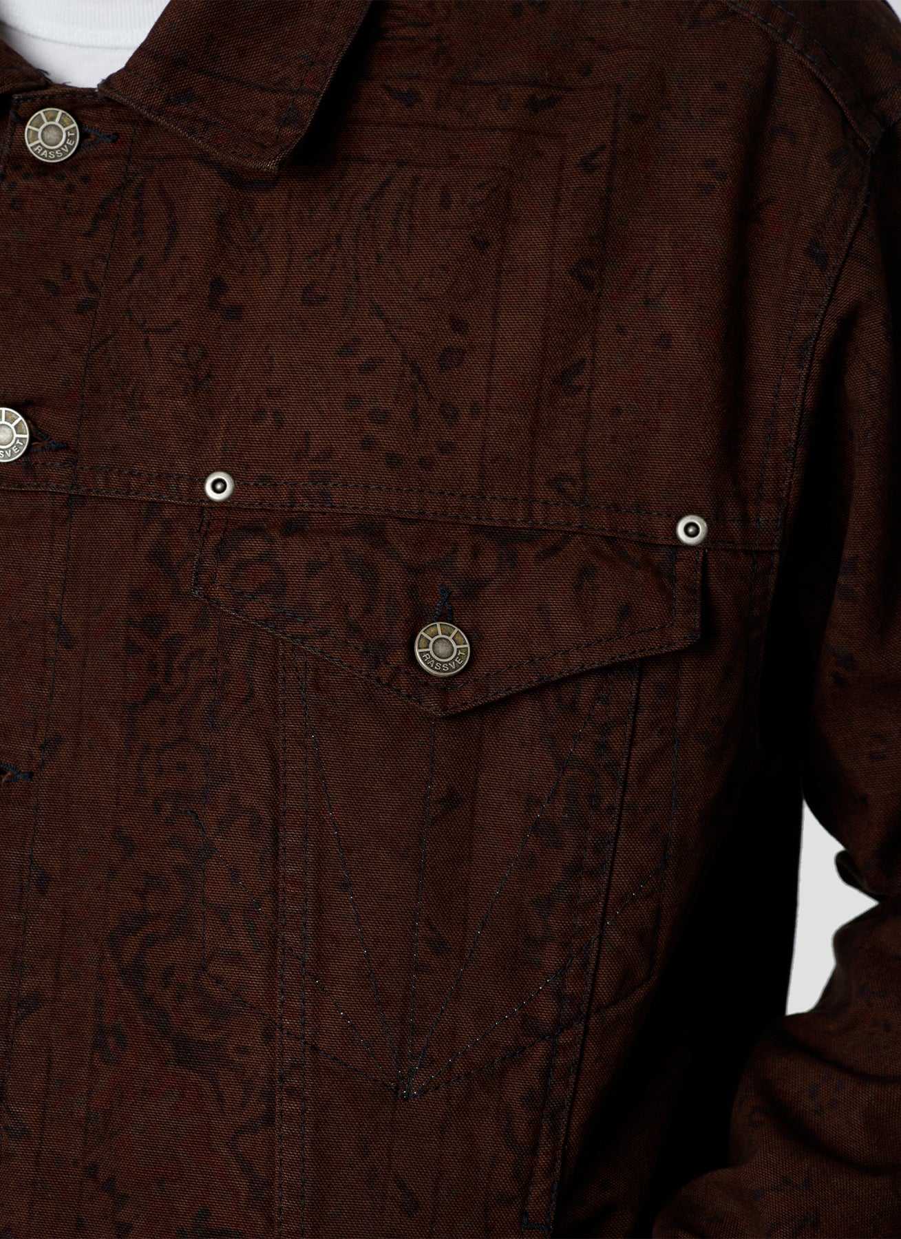 PACC18J002 ~ PIGMENT DYED CARPET DENIM JACKET - BROWN GRENIT