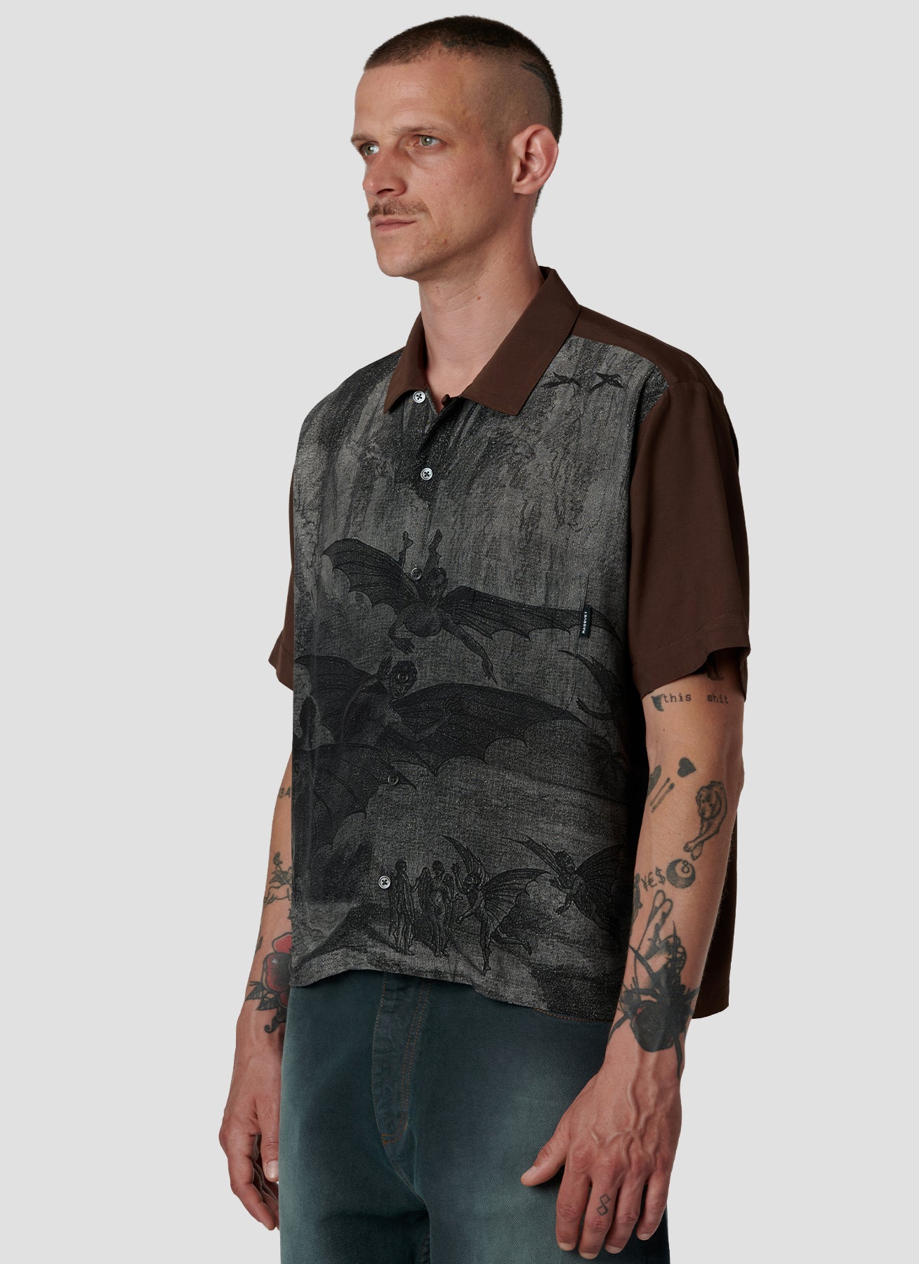 PACC18B001 ~ BATS SS SHIRT - BROWN