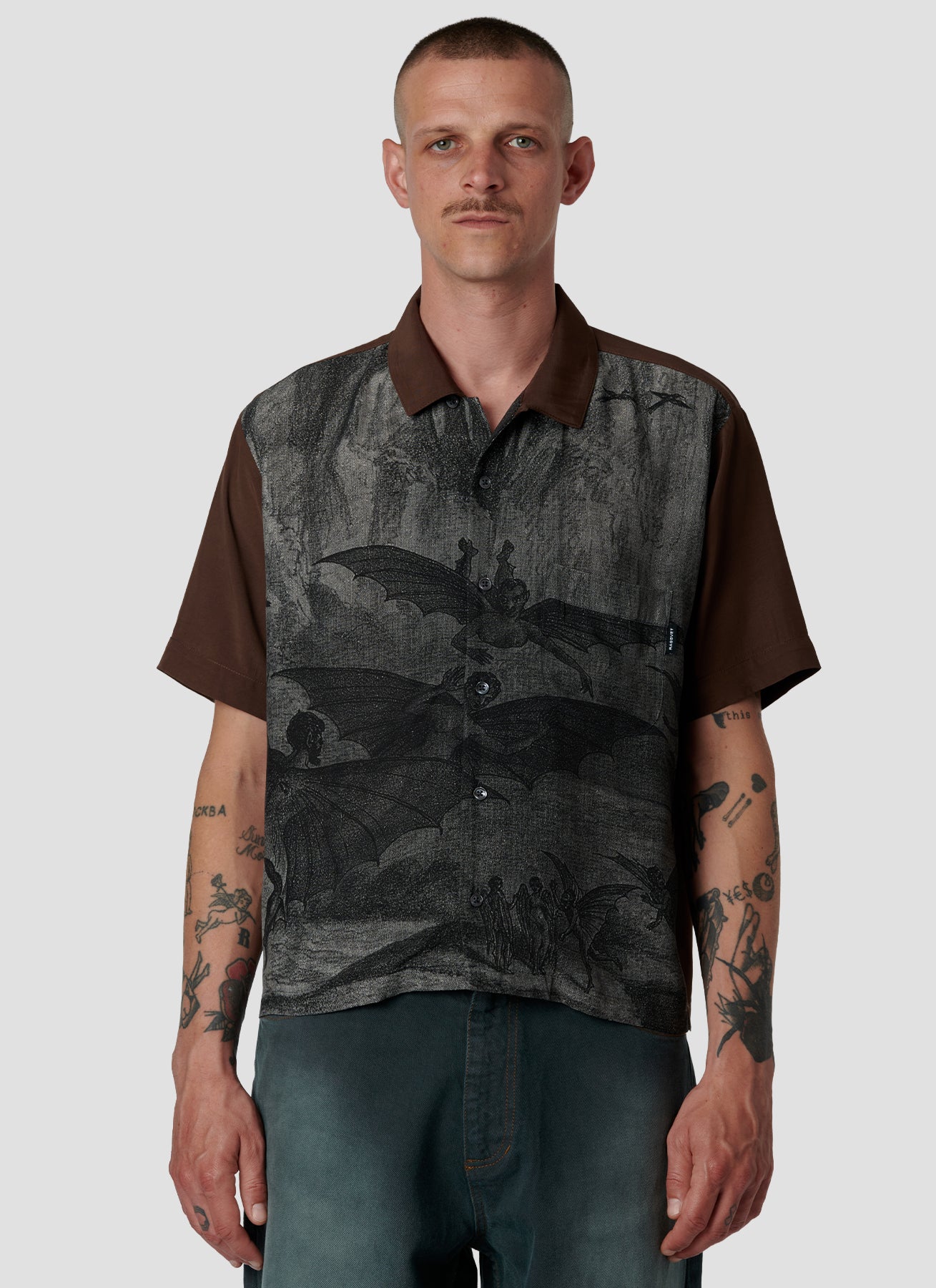 PACC18B001 ~ BATS SS SHIRT - BROWN
