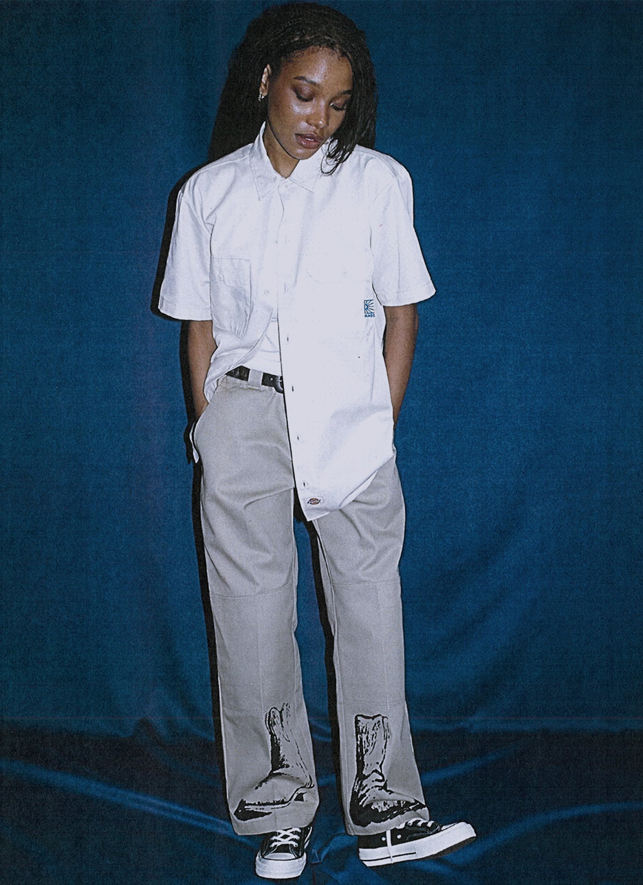 PACC18B502 ~ RASSVET X DICKIES WORK SHIRT - BEIGE