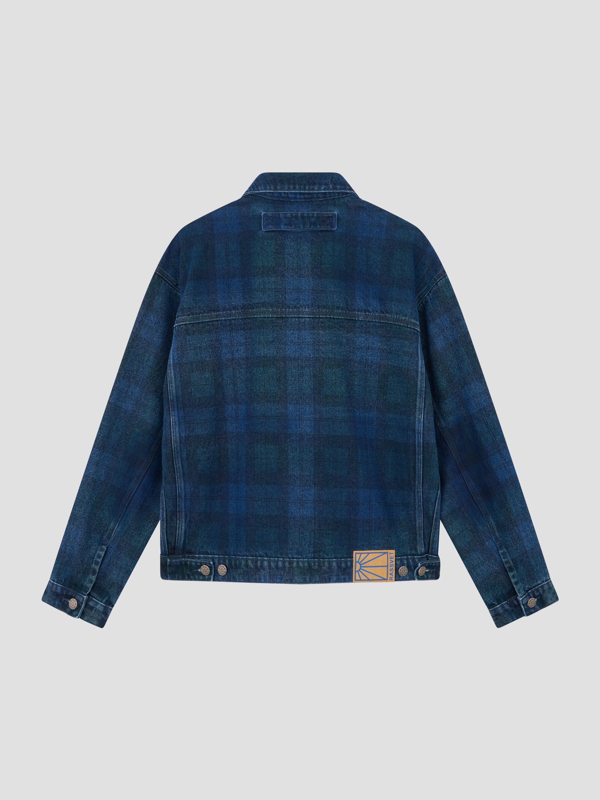 PACC17J001 ~ TARTAN DENIM JACKET - BLUE PLAID