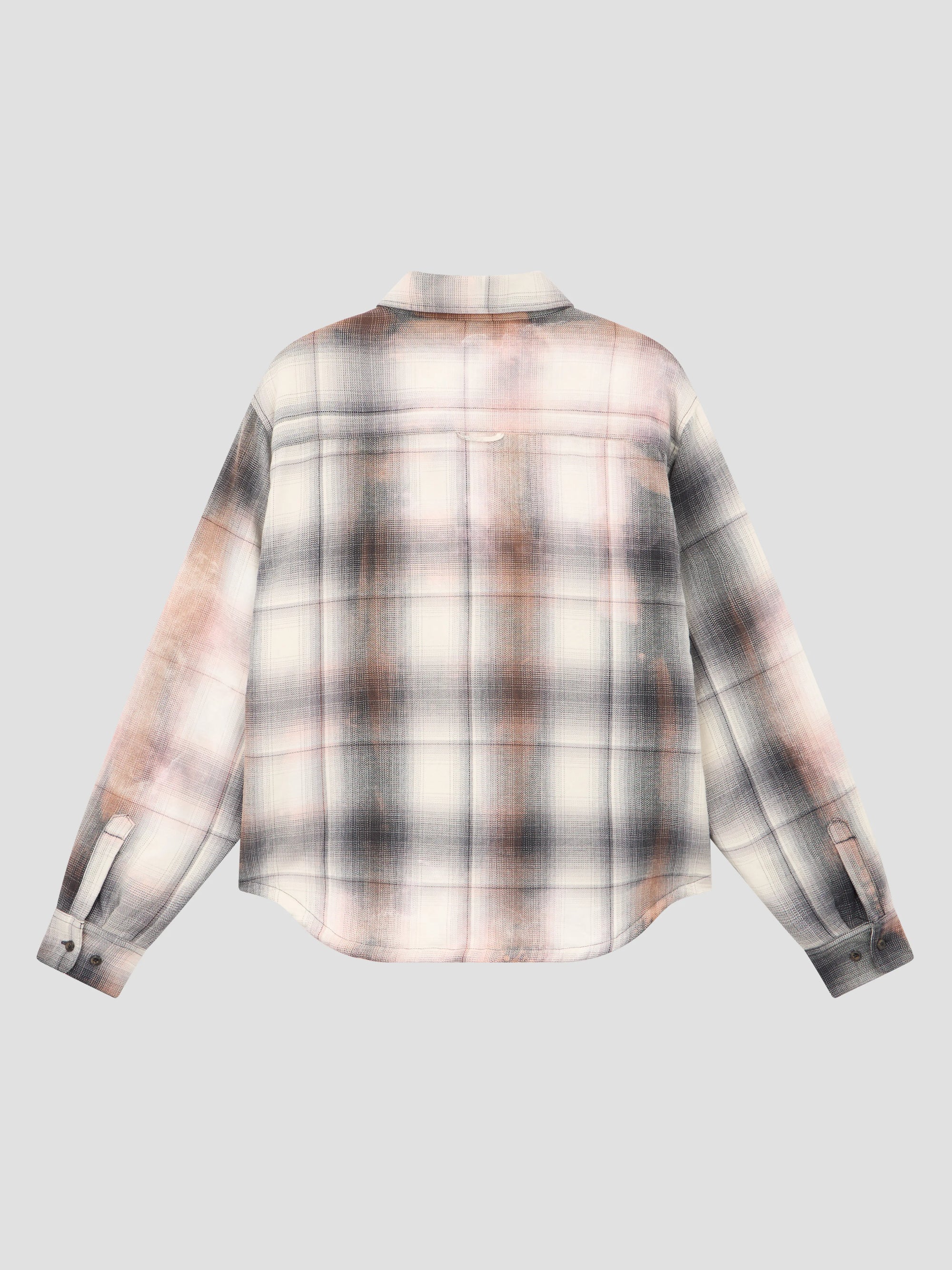 PACC17J002 ~ QUILTED FLANNEL JACKET - BLEACHED PLAID