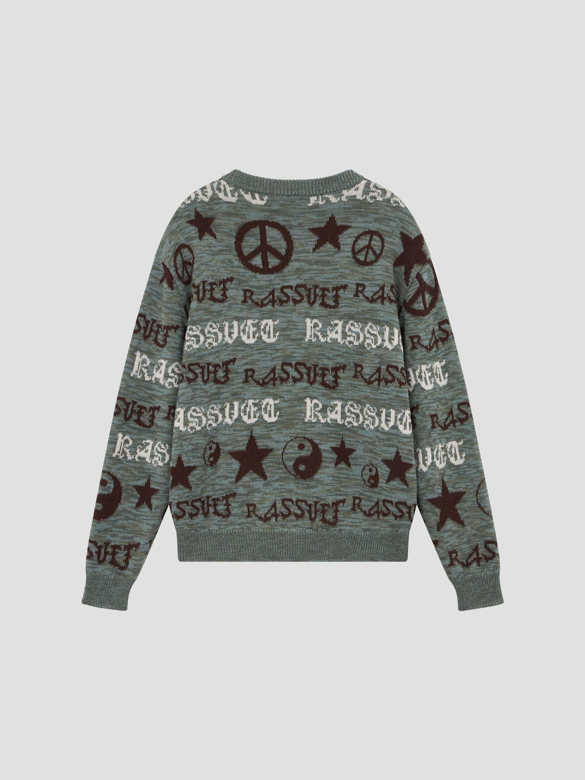 PACC17N002 ~ FAIRISLE KNIT SWEATER - GREY / MULTI