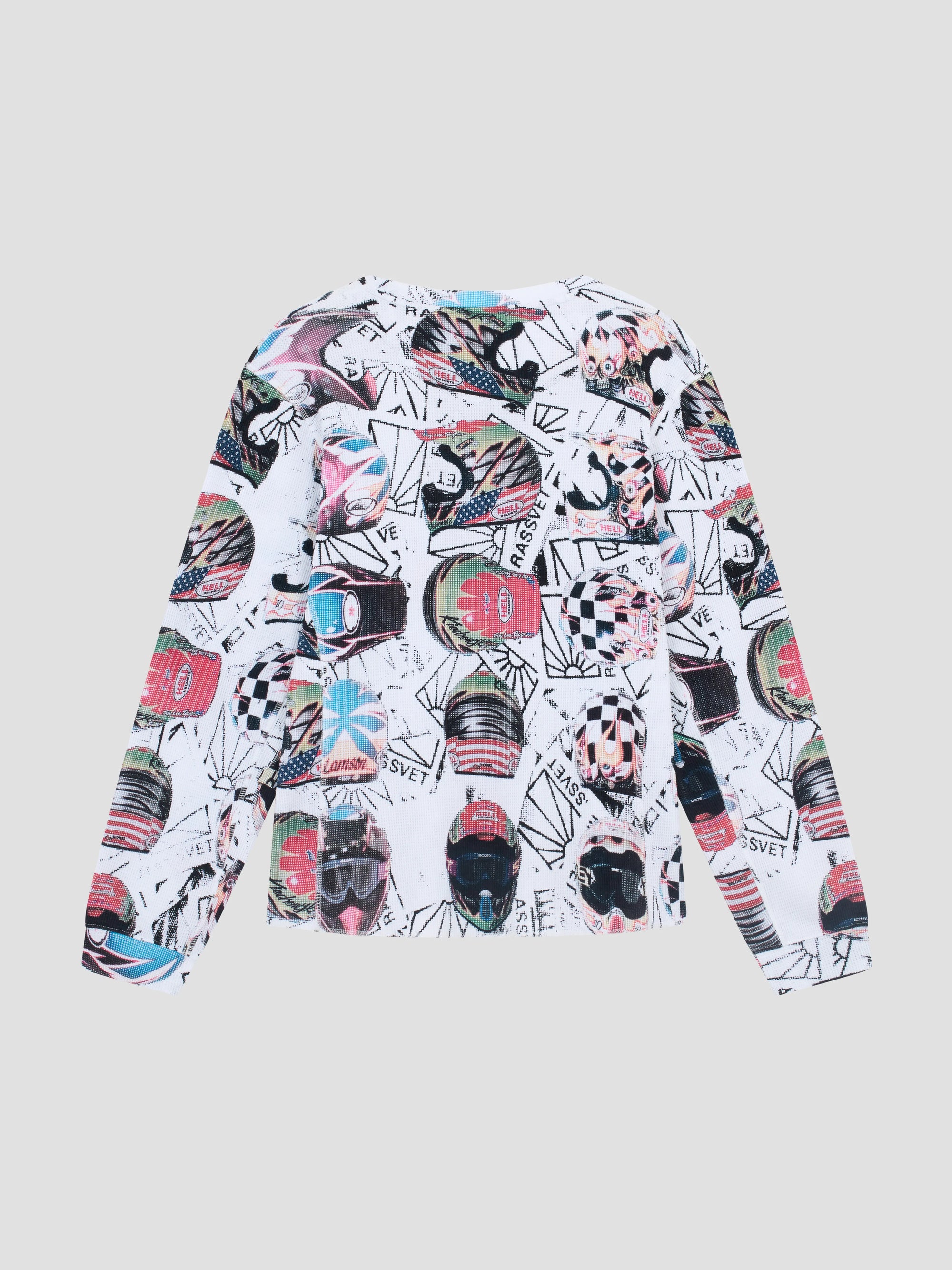 PACC17T009 ~ HELMET THERMAL LS TEE - WHITE / MULTI