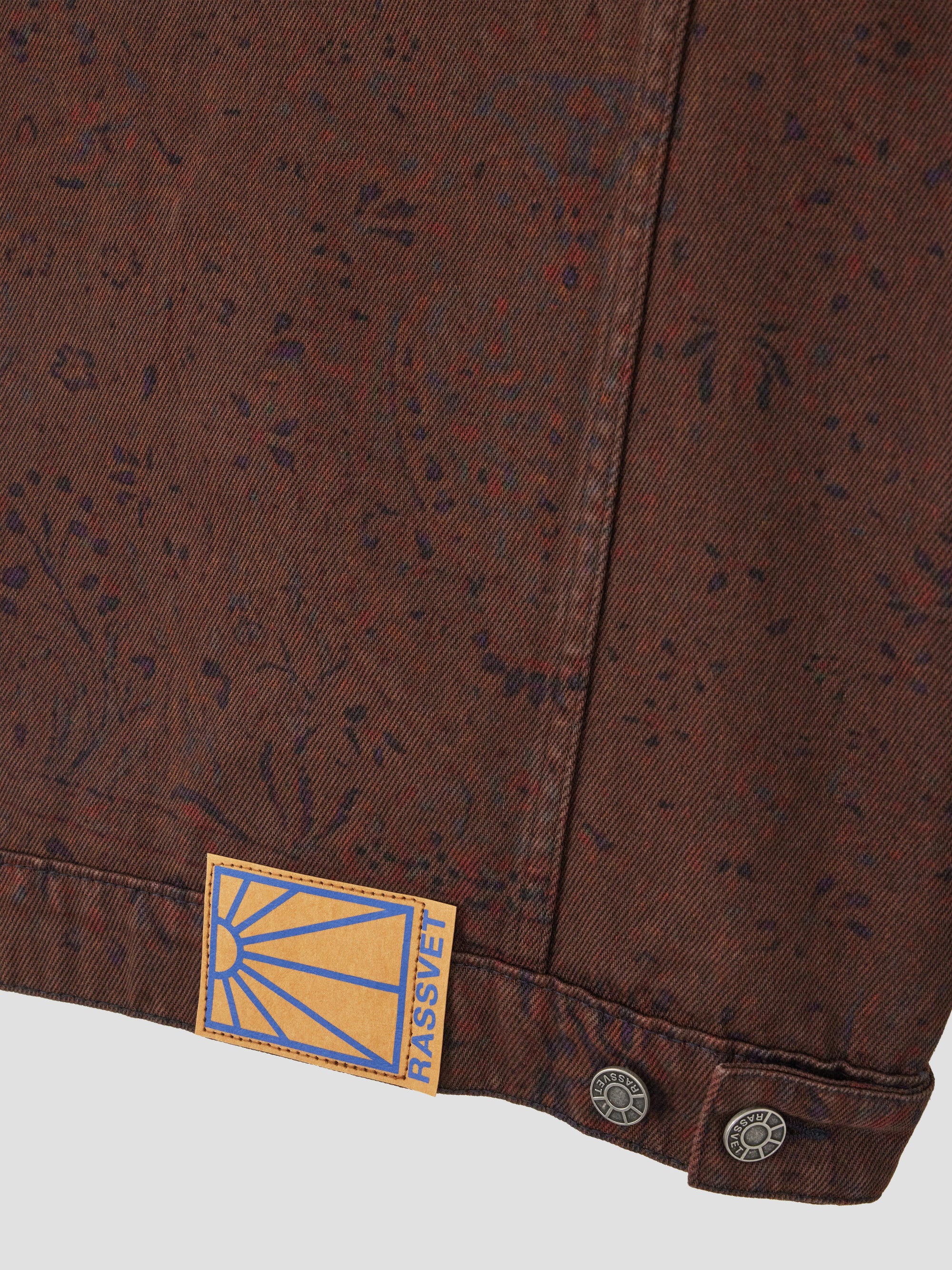 PACC18J002 ~ PIGMENT DYED CARPET DENIM JACKET - BROWN GRENIT