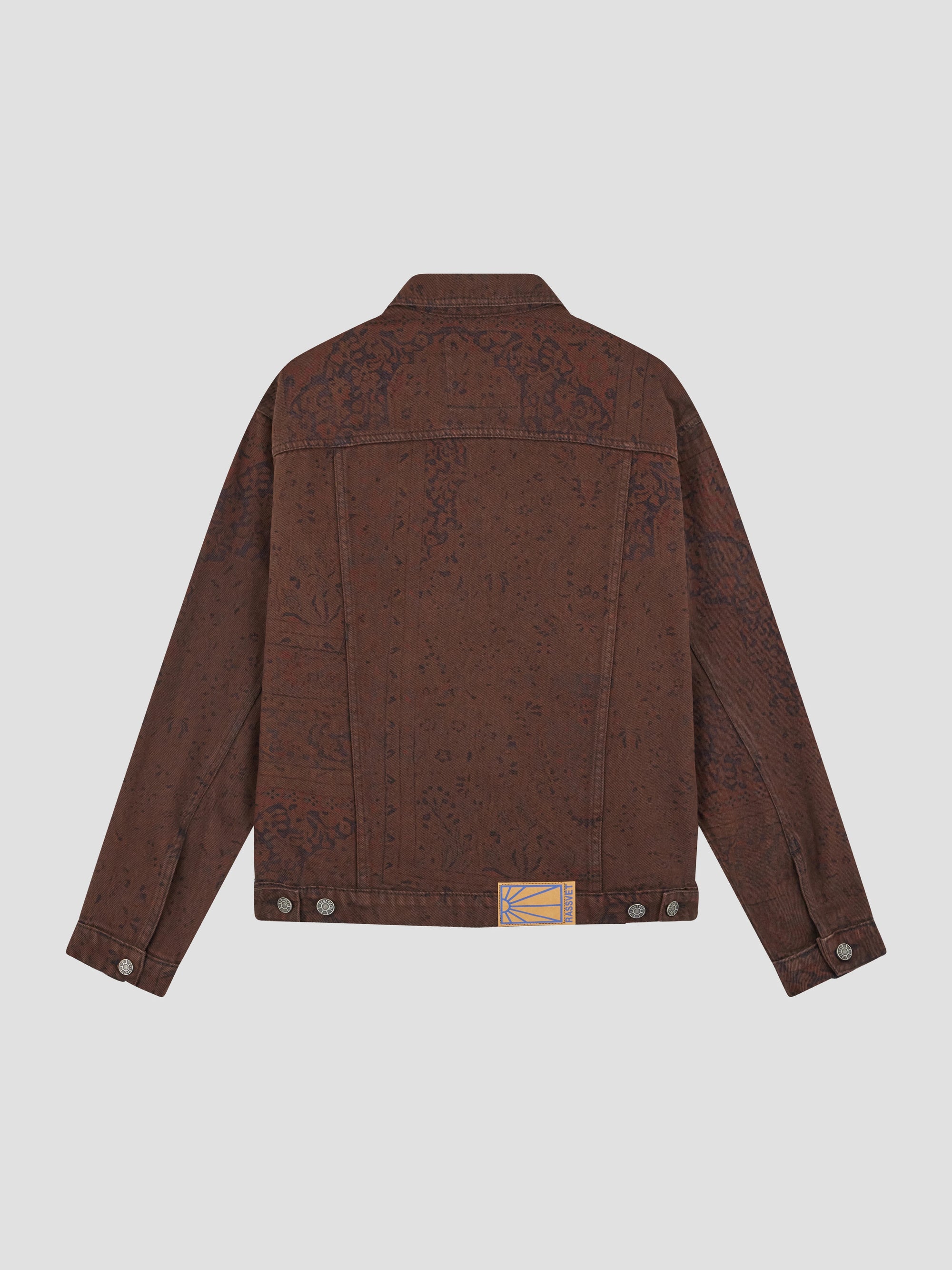 PACC18J002 ~ PIGMENT DYED CARPET DENIM JACKET - BROWN GRENIT