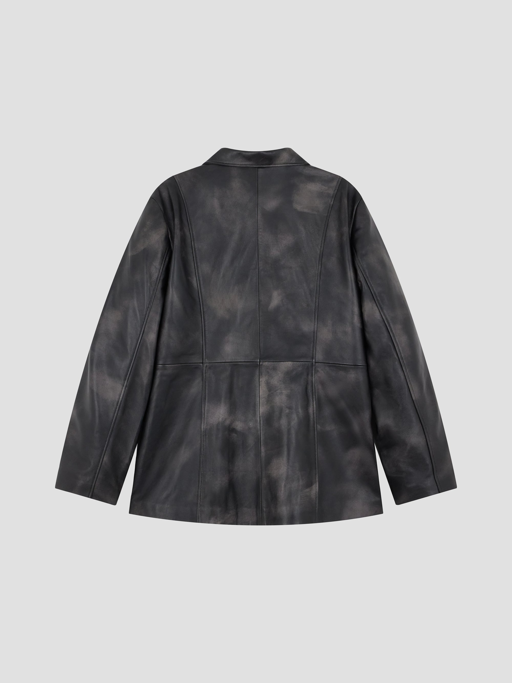 PACC18J005 ~ LEATHER BLAZER – BLACK