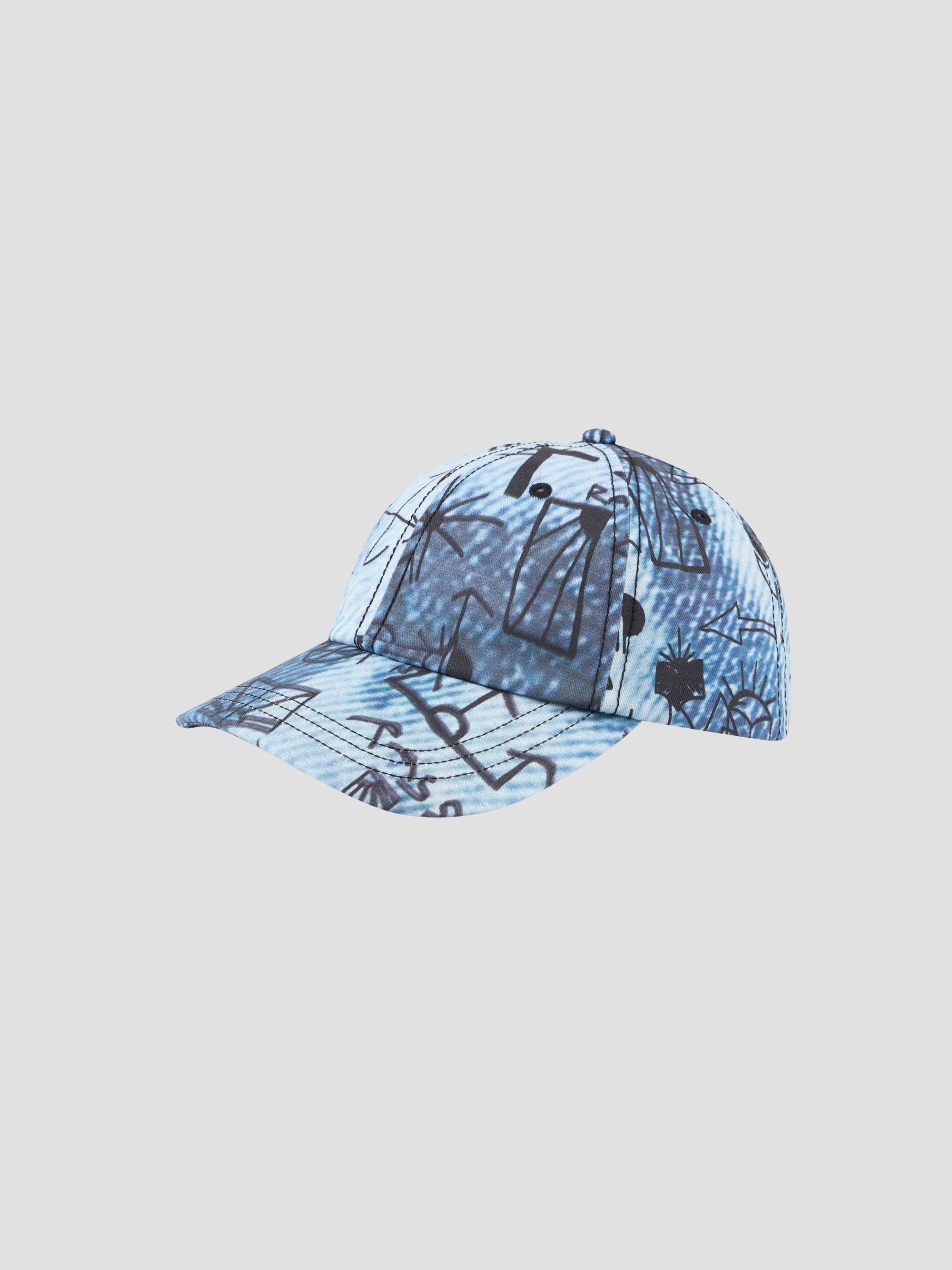 PACC18K002 ~  6-PANEL SCRIBBLE CAP – BLUE