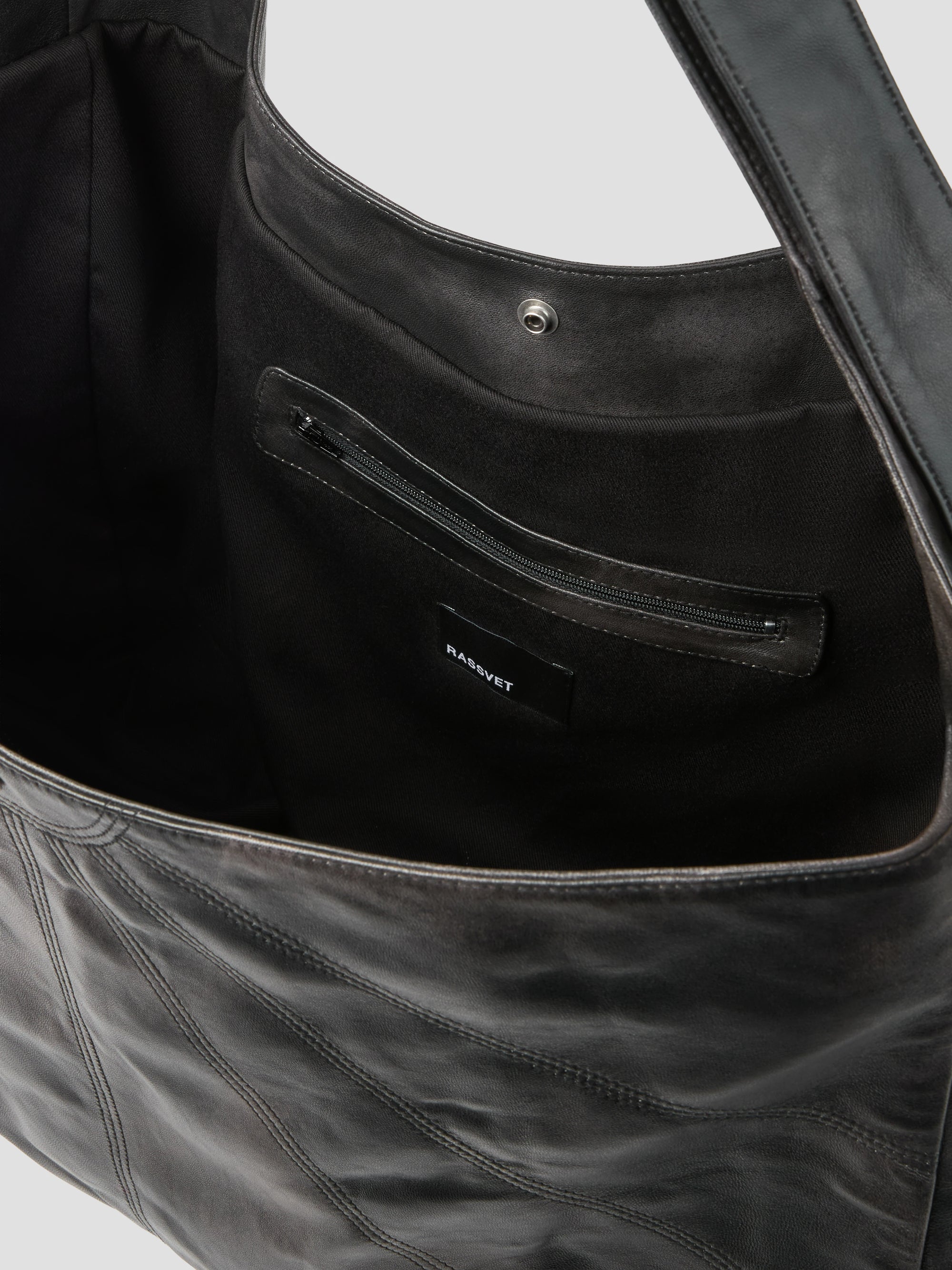 PACC18K013 ~ CROSSBODY LEATHER BAG - BLACK