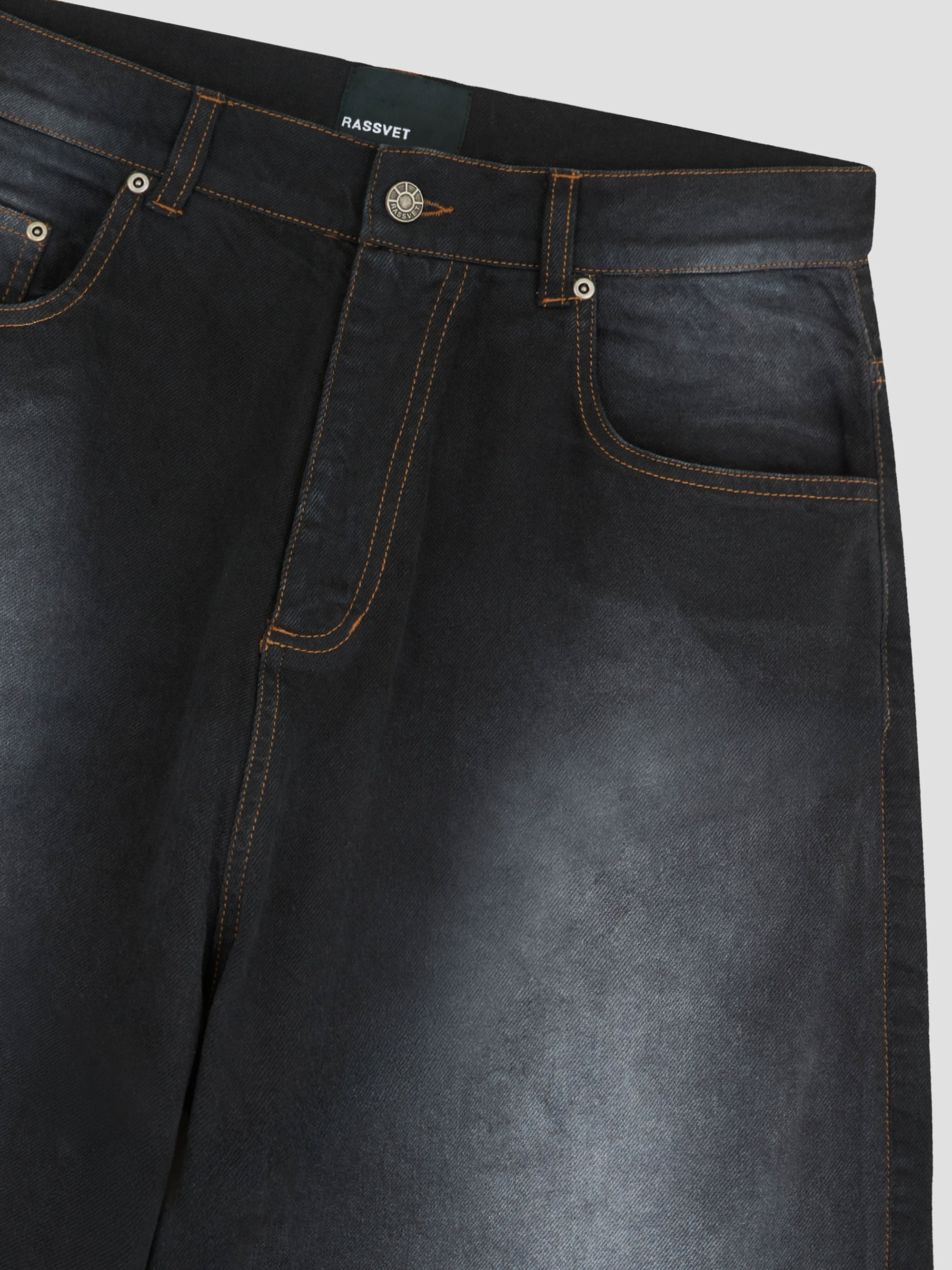 PACC18P004-1 ~ MEN SUN DYED BAGGY DENIM SHORTS BLACK
