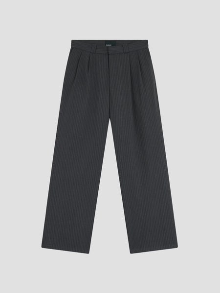 PACC18P006 ~ PLEATED LOOSE SLACKER PANTS - PINSTRIPE