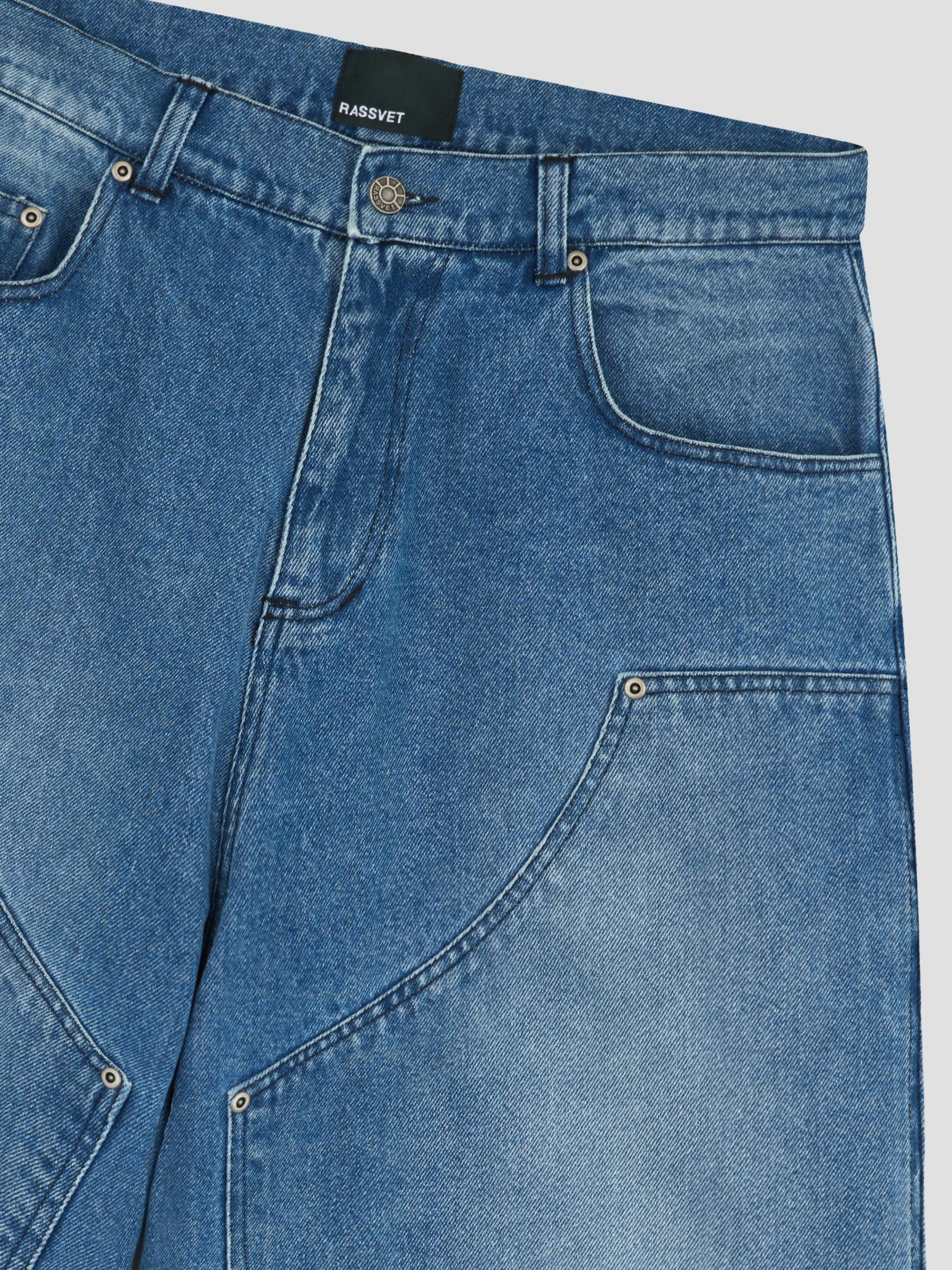PACC18P024 ~ BAGGY DOUBLE KNEE DENIM SHORTS – VINTAGE BLUE