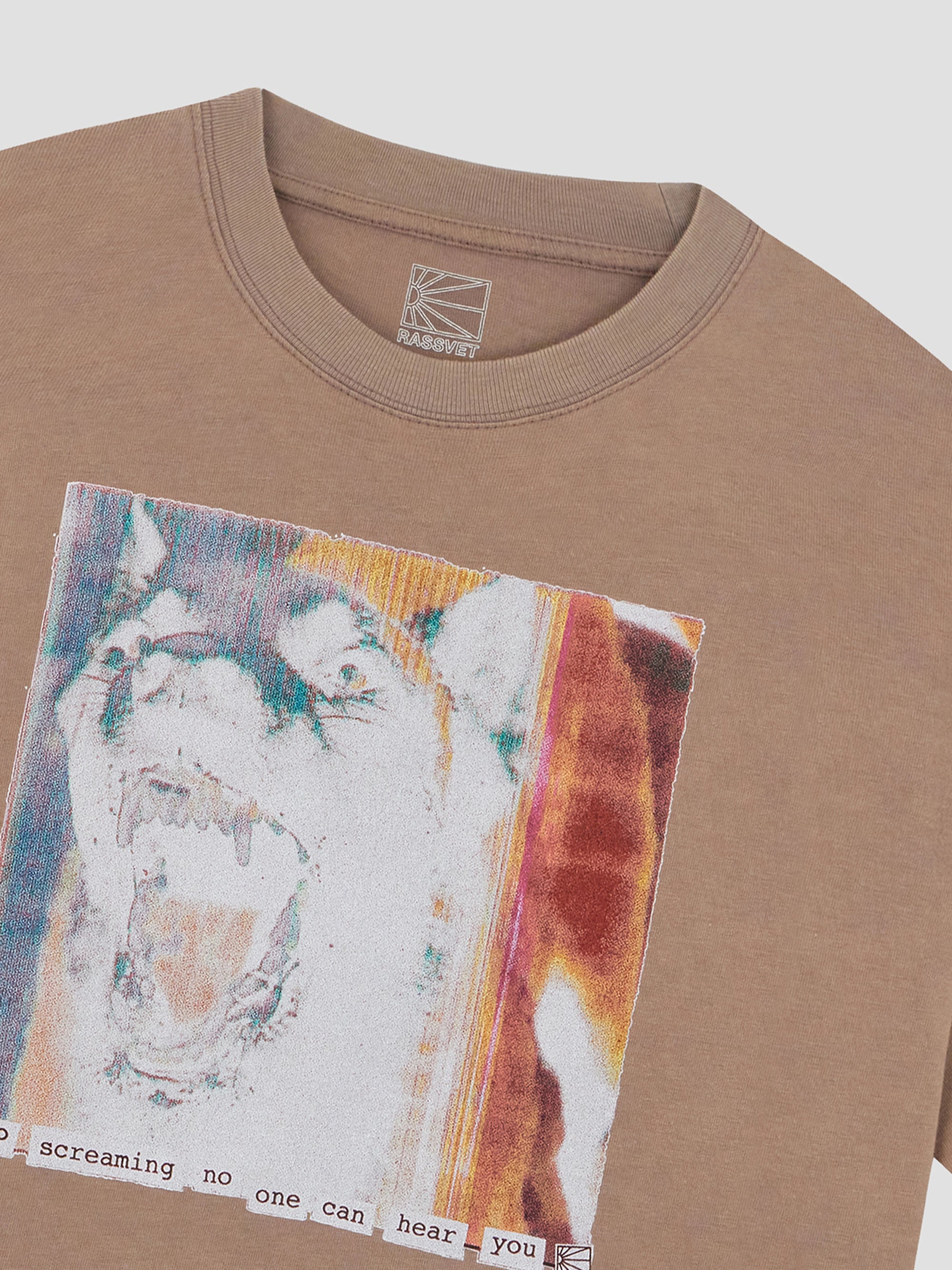 PACC18T010 ~ BROWN-MEN SCREAM TEE SHIRT KNIT