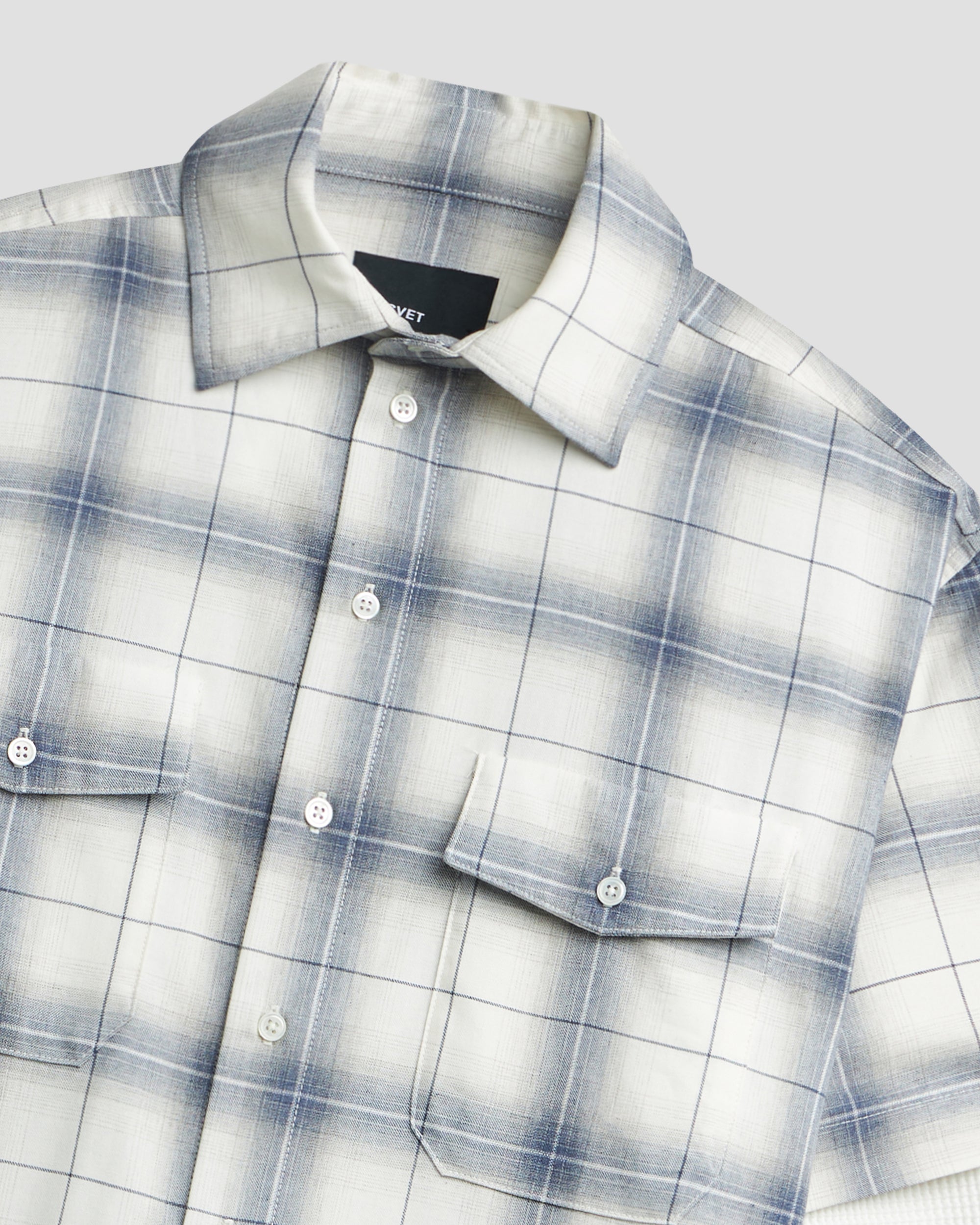 PACC19B005-1 ~ MEN DOOM WAFFLE WORK LS OVERSHIRT GREY