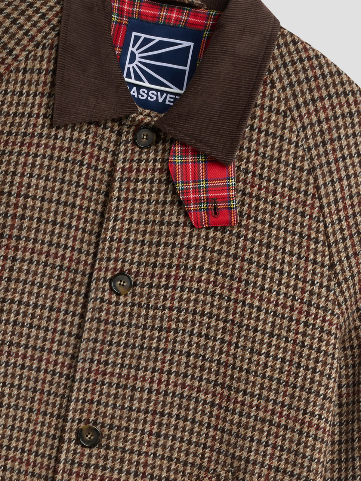 PACC19C001-1 ~ MEN HOUNDSTOOTH WOOL COAT BROWN