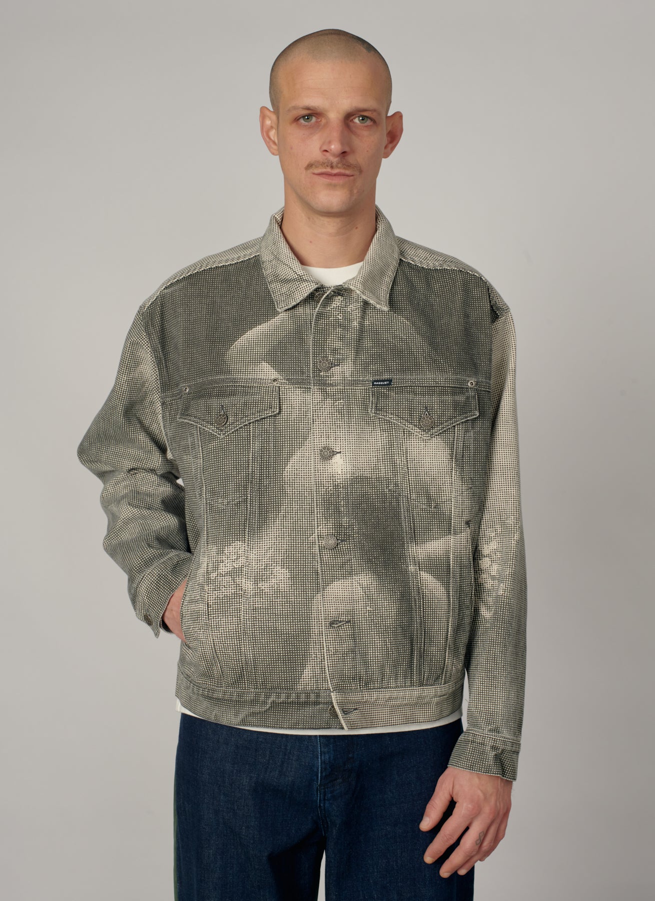 PACC19J003-1 ~ MEN LOOSE FIT NYMPH DENIM TRUCKER JACKET BLACK