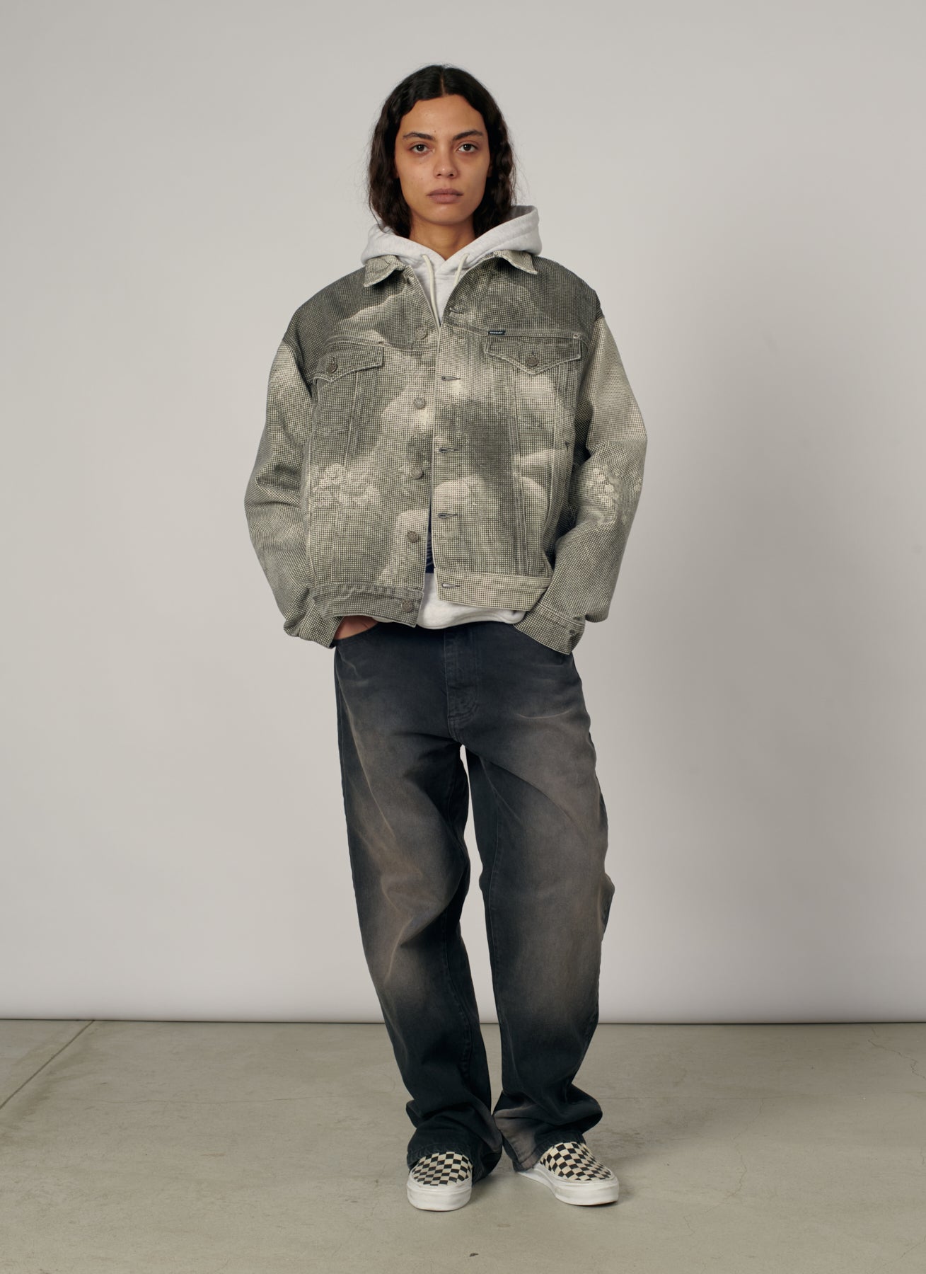 PACC19J003-1 ~ MEN LOOSE FIT NYMPH DENIM TRUCKER JACKET BLACK