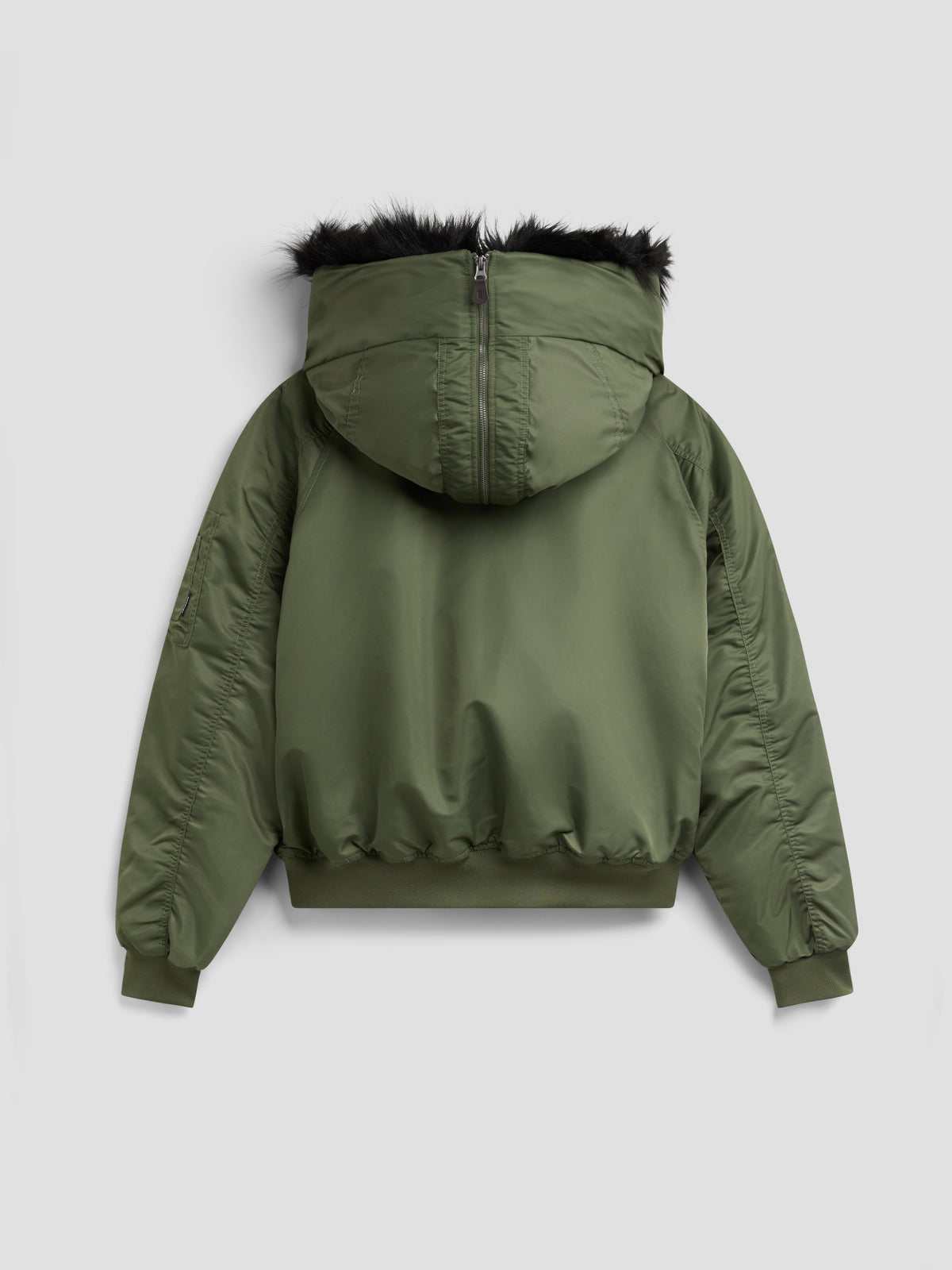 PACC19J006-1 ~ MEN HOODED N-2B BOMBER JACKET GREEN